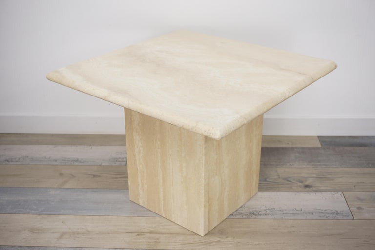 Travertine Side Table at 1stdibs