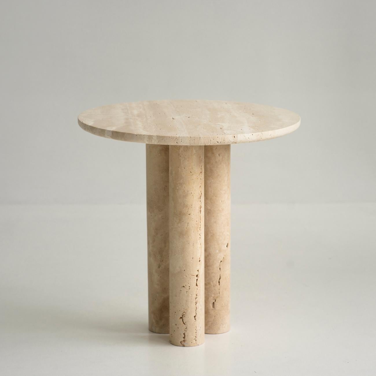 Dutch Travertine Side Table For Sale