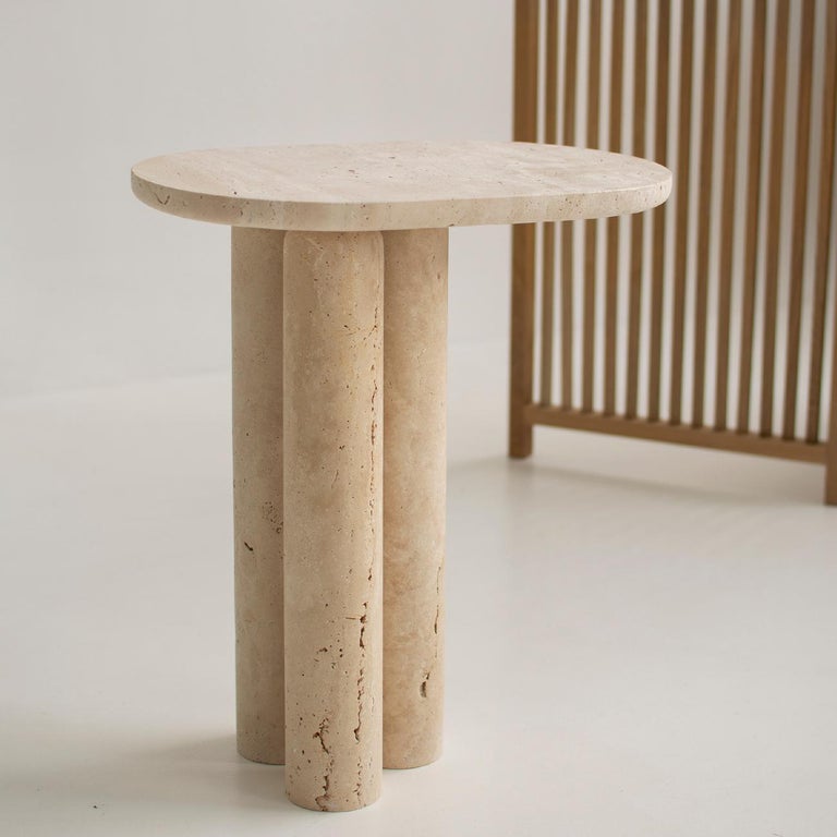Travertine Side Table For Sale at 1stDibs