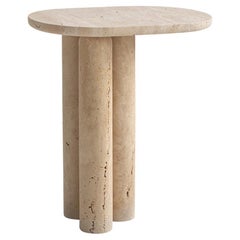 Travertine Side Table