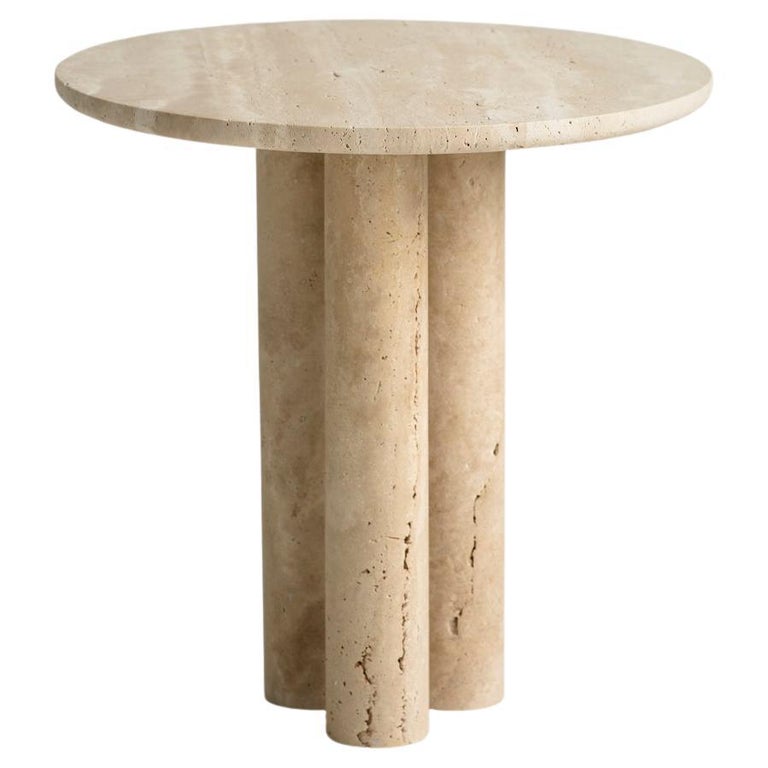 Travertine Side Table For Sale at 1stDibs