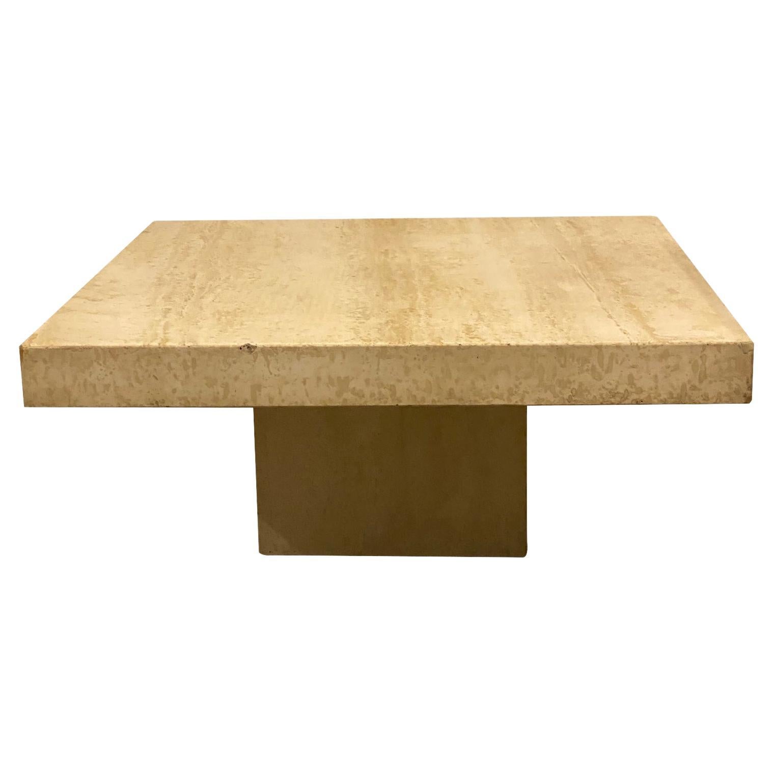 Mesa auxiliar de travertino, Italia, años 70