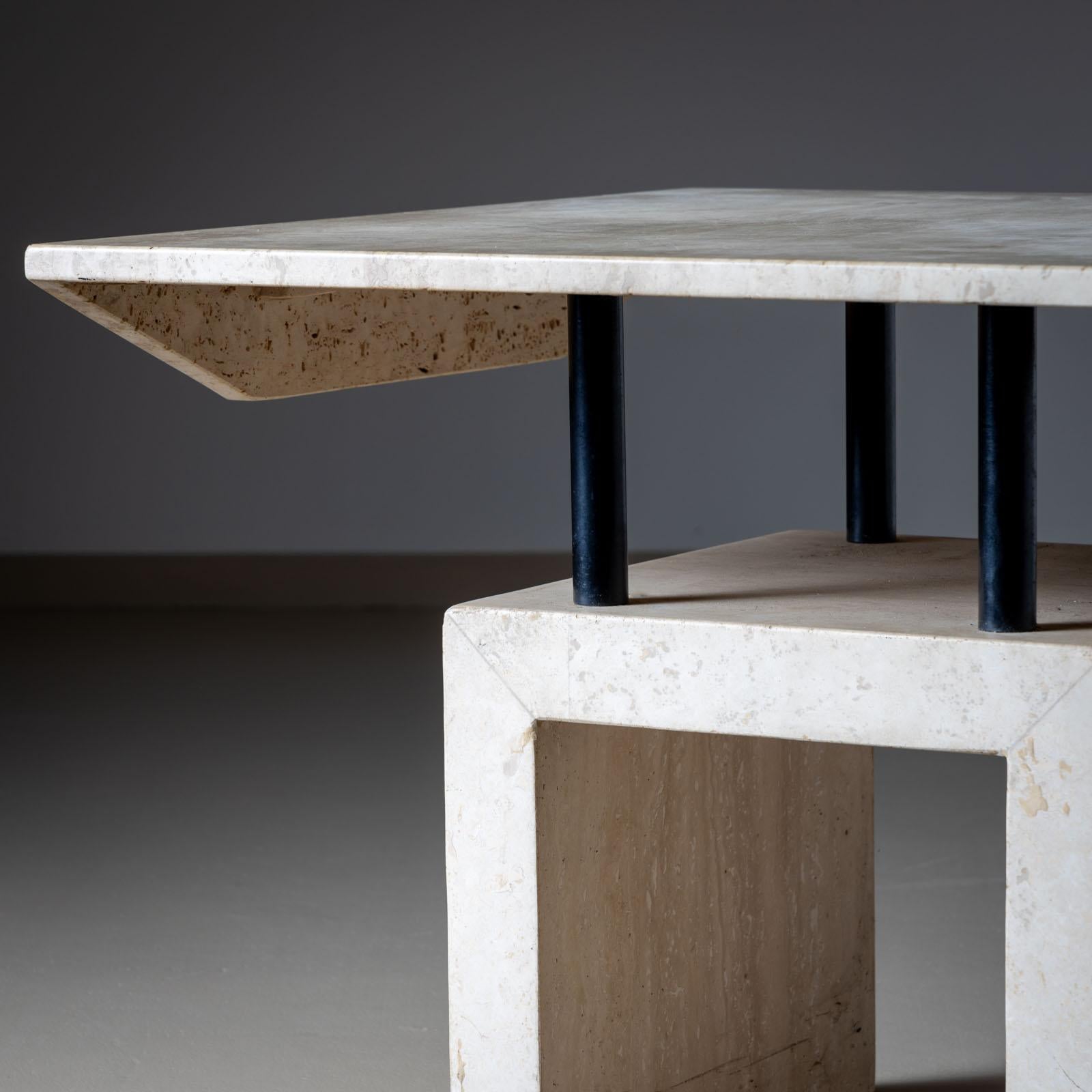 Travertine Side Table, late 20th Century For Sale 1
