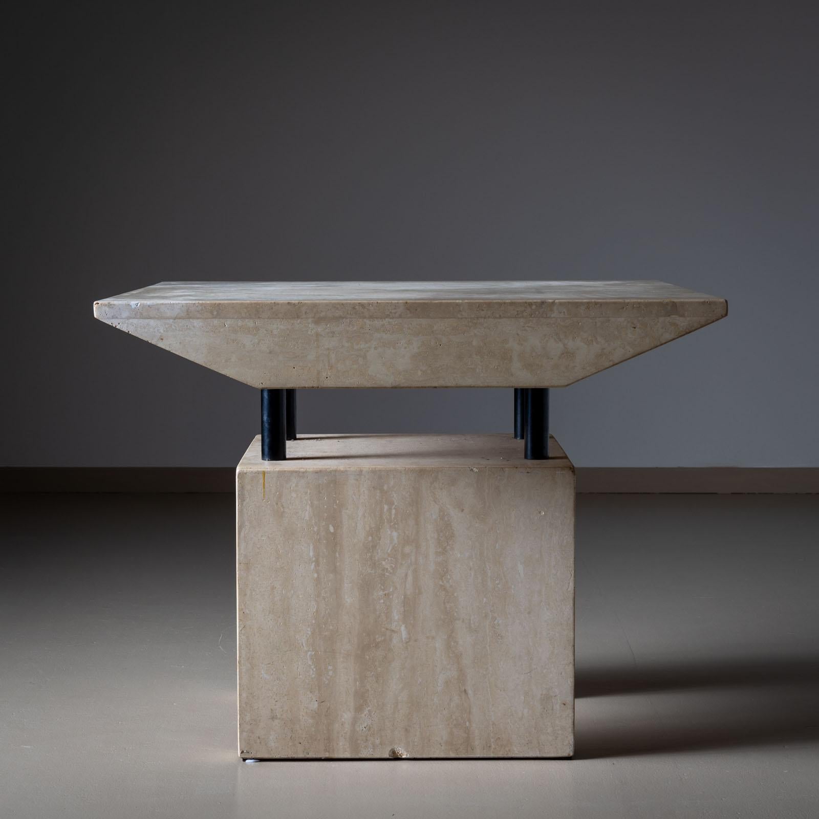 Travertine Side Table, late 20th Century For Sale 3