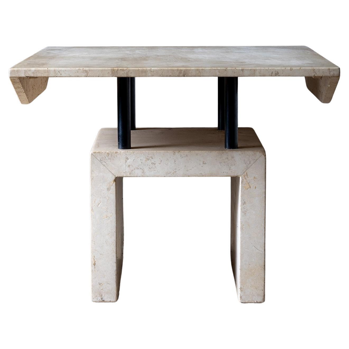Travertine Side Table, late 20th Century For Sale
