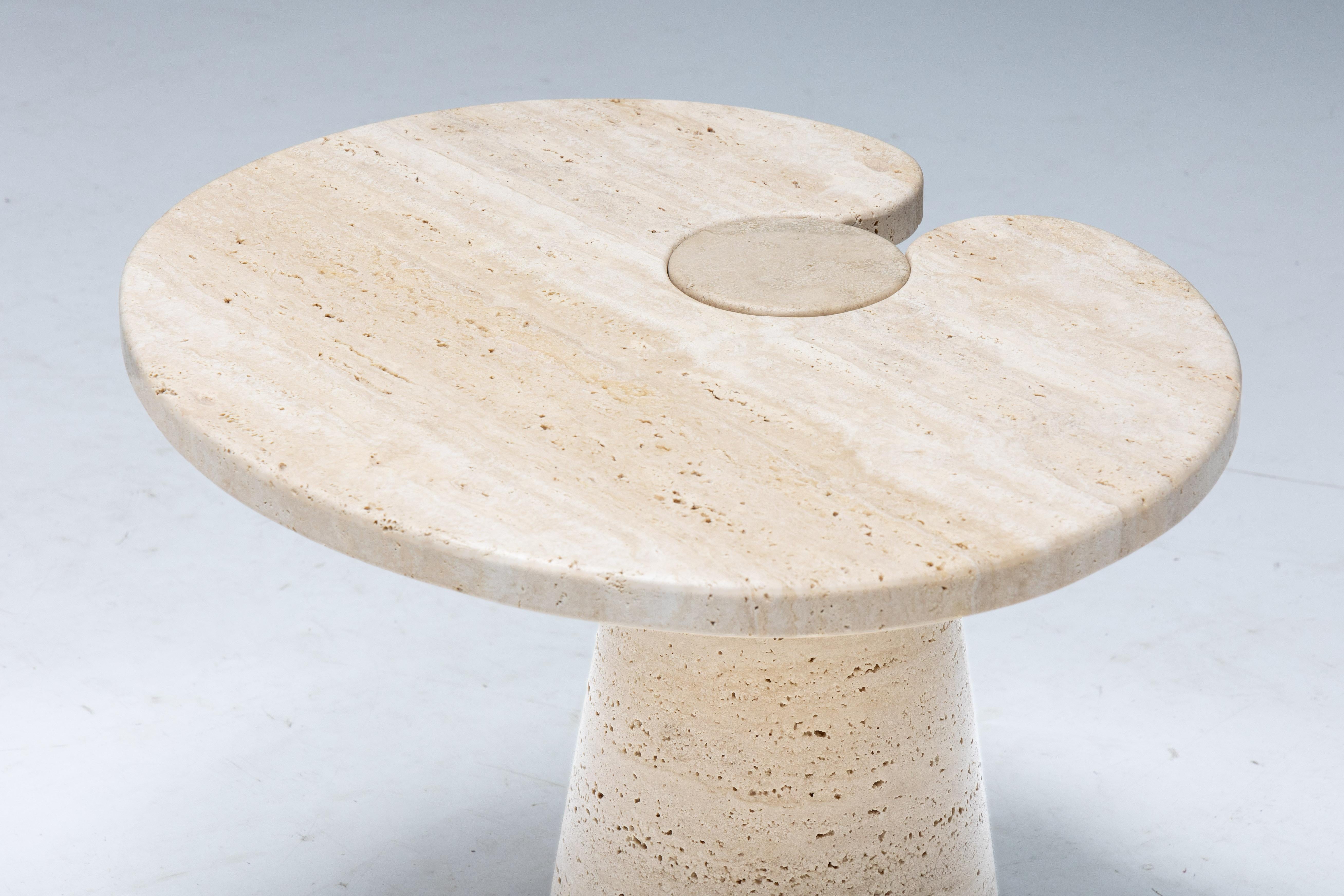 Late 20th Century Travertine Side Tables by Angelo Mangiarotti, Italy, 1970s For Sale