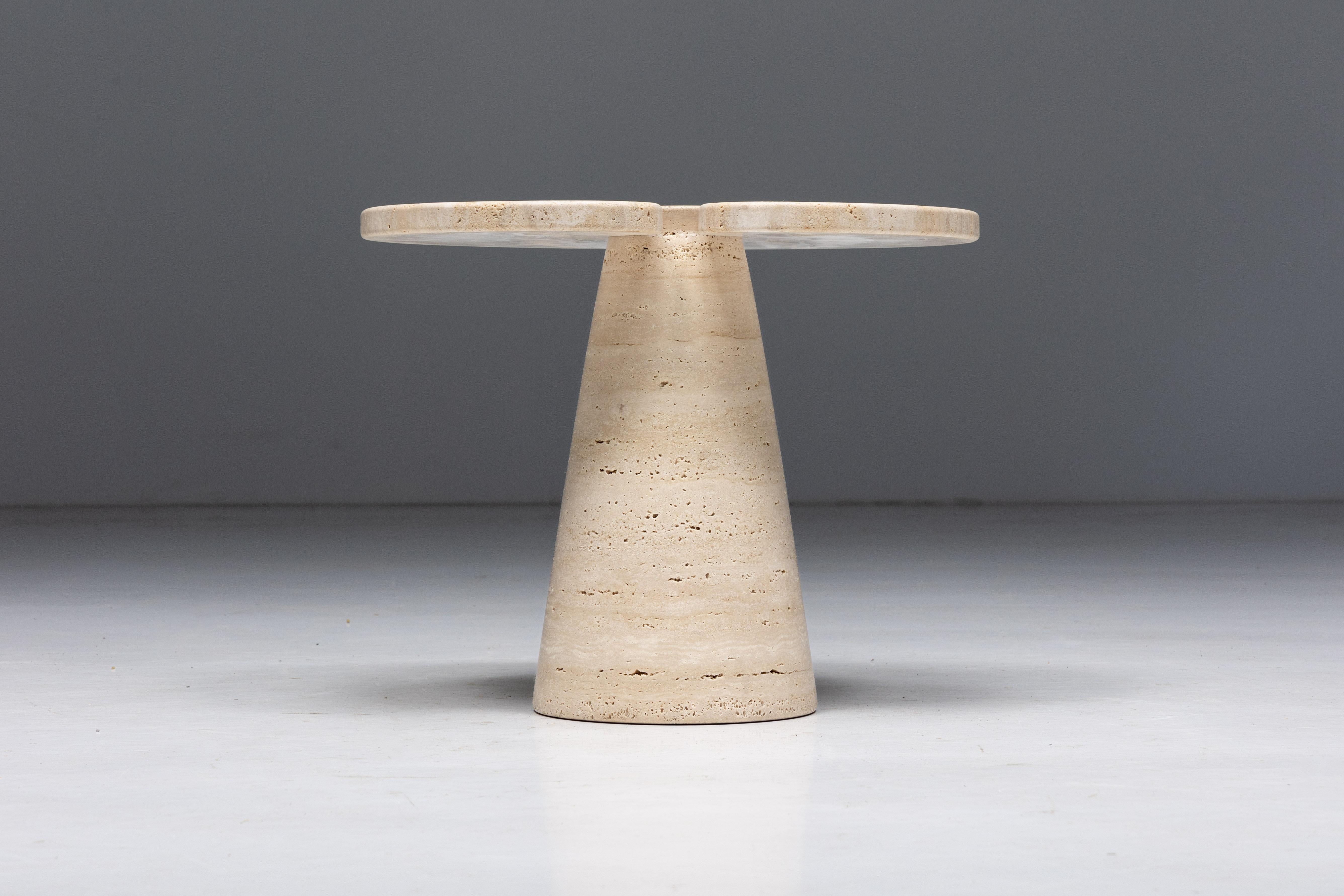 Travertine Side Tables by Angelo Mangiarotti, Italy, 1970s For Sale 2