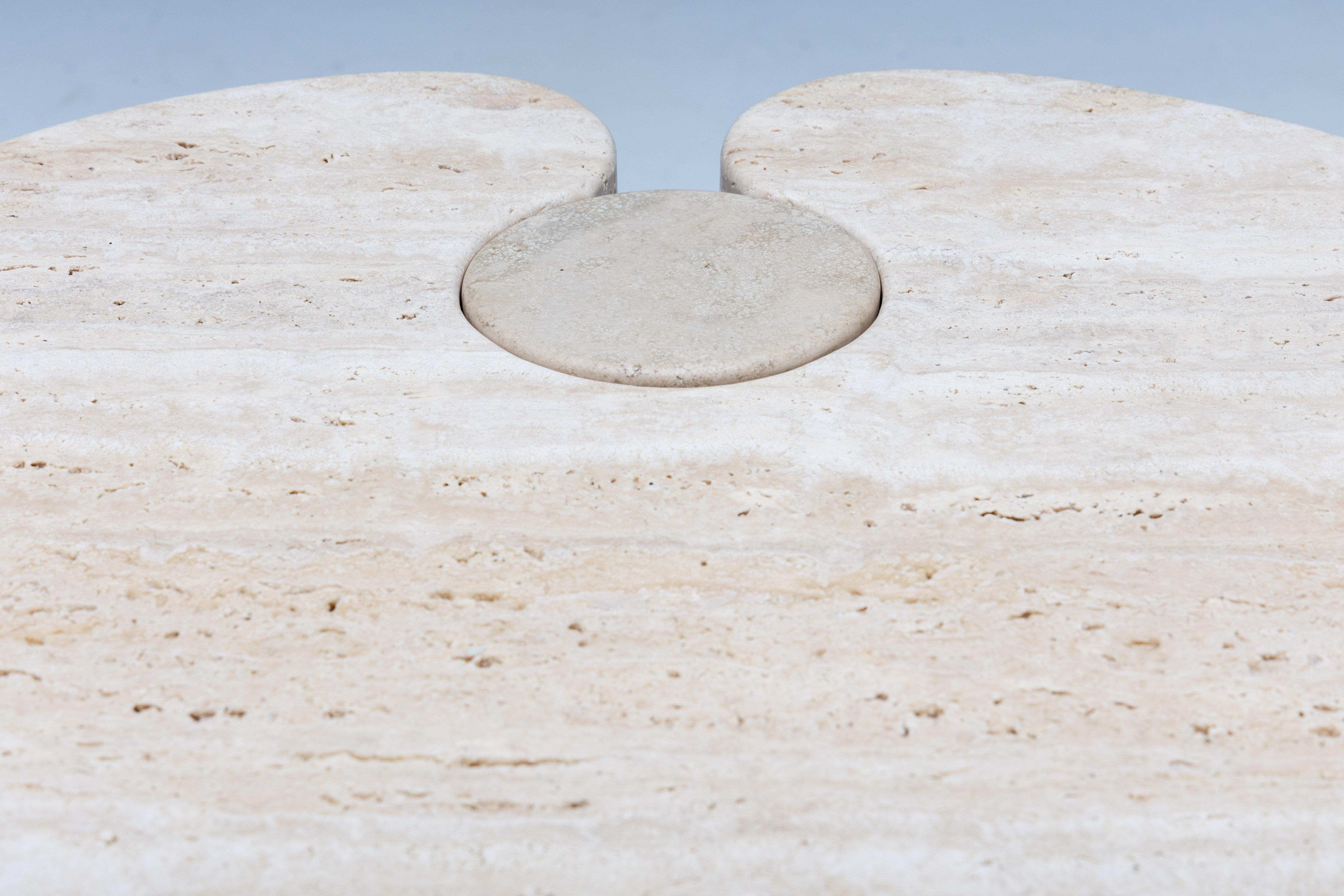 Travertine Side Tables by Angelo Mangiarotti, Italy, 1970s For Sale 3
