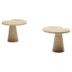 Travertine Side Tables by Angelo Mangiarotti, Italy,  1970s