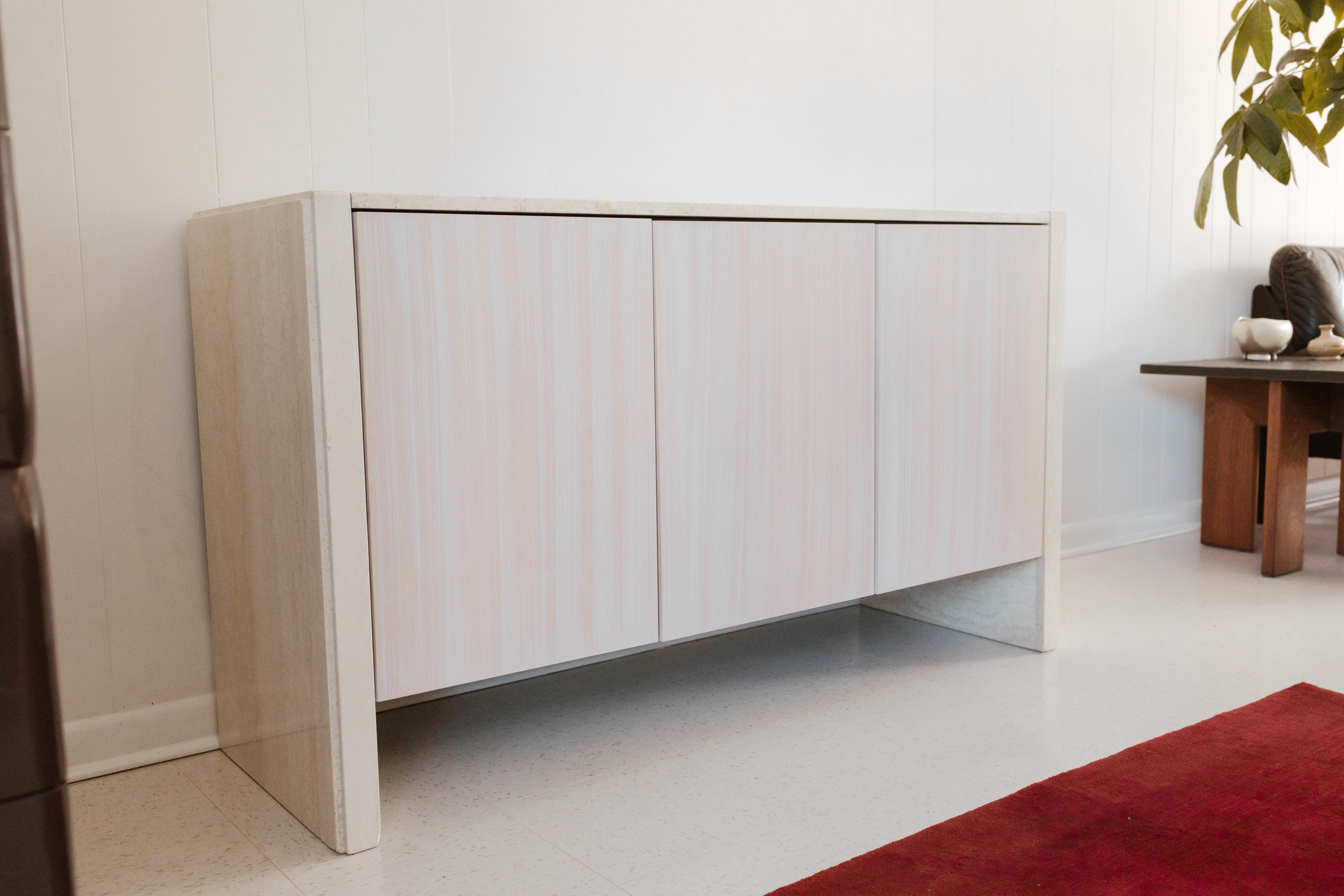 travertine credenza