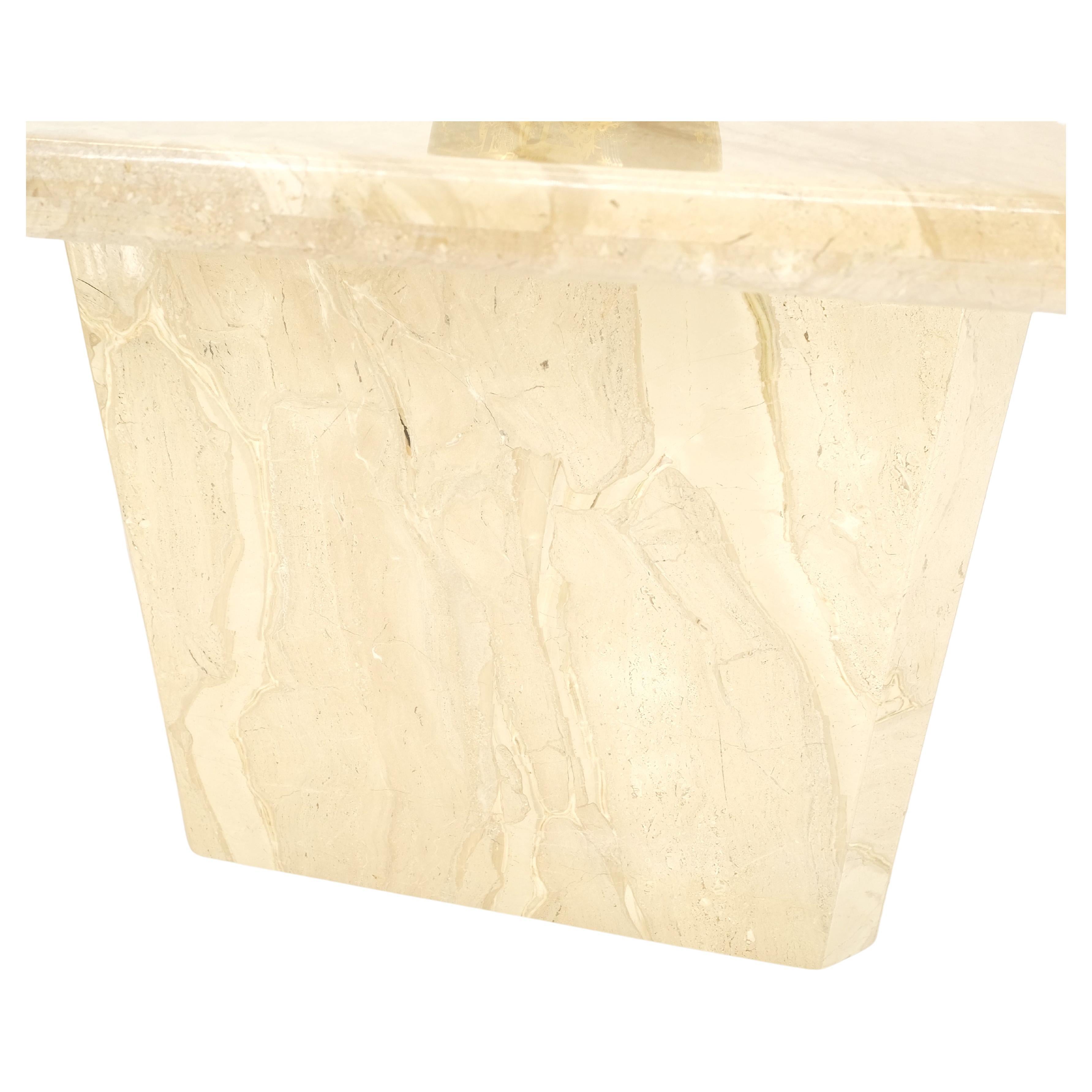 Travertine Single Pedestal Base Mid-Century Modern Dining Conference Table MINT! For Sale 2
