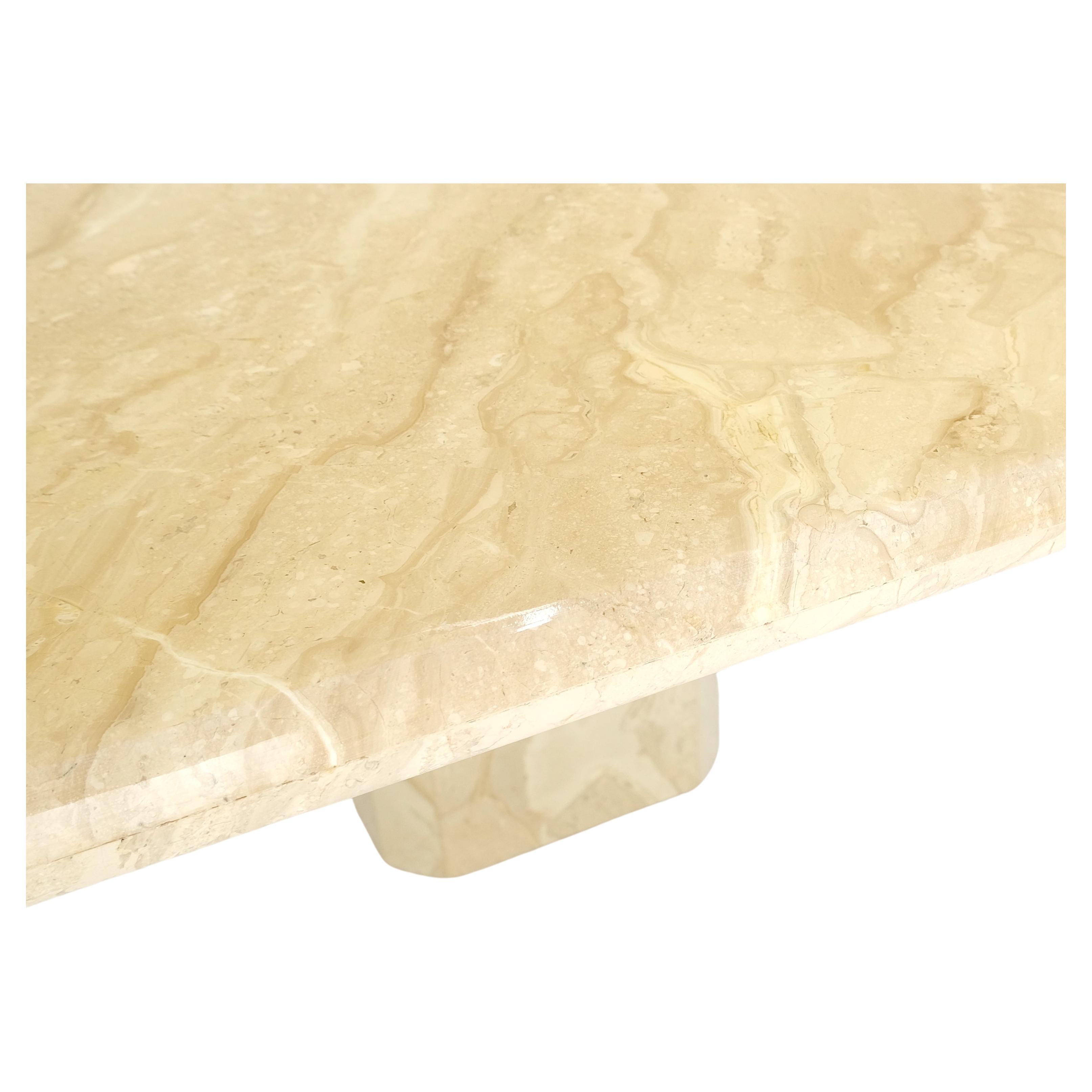 Italian Travertine Single Pedestal Base Mid-Century Modern Dining Conference Table MINT! For Sale