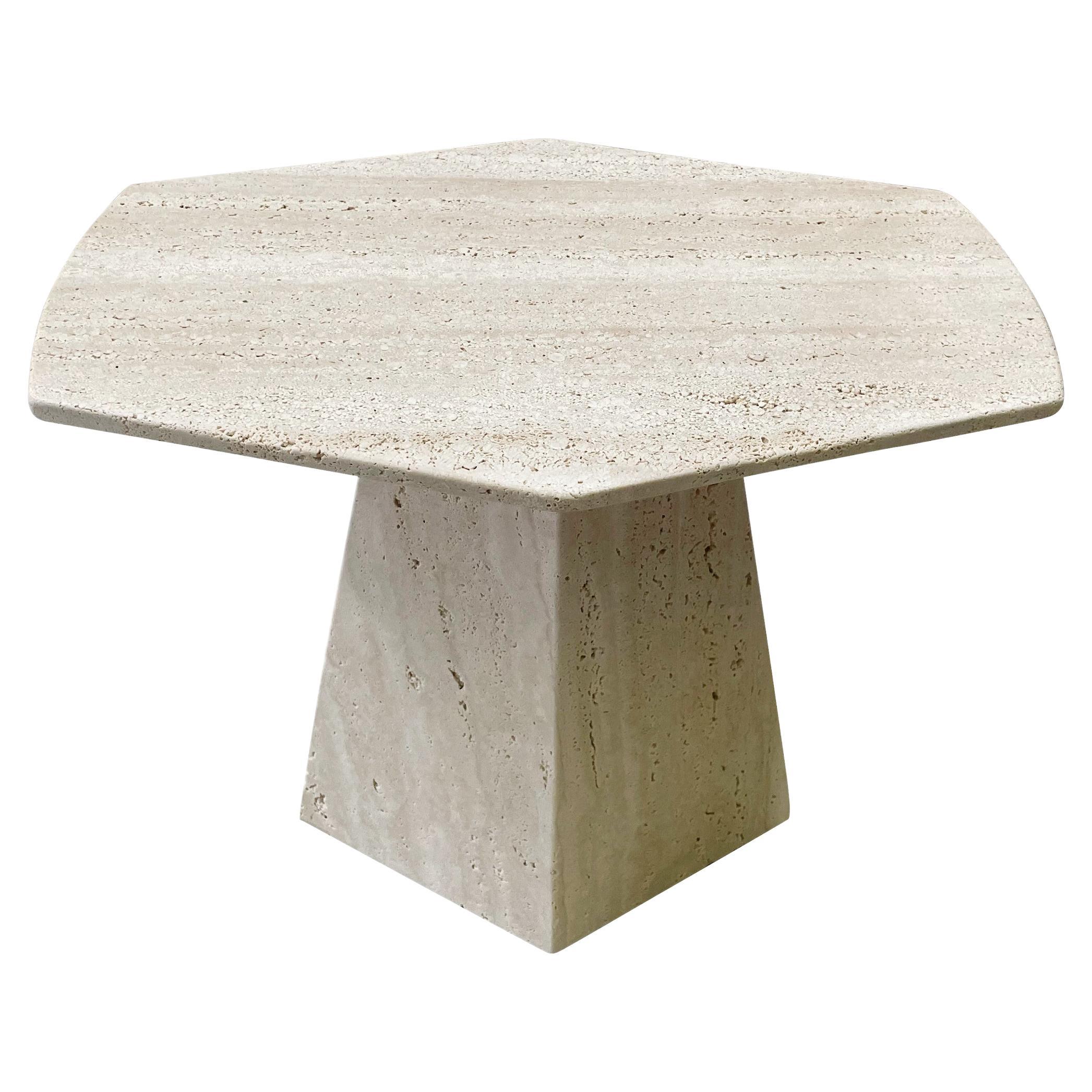 Travertine Six Sided Top Cocktail Table, Italy, Contemporary