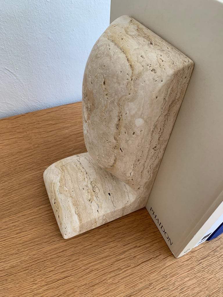 Travertine 'SLO' Book Ends by Christophe Delcourt by Collection Particulière In New Condition In Utrecht, NL