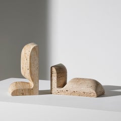 Travertine 'Slo' Book Ends by Christophe Delcourt, Collection Particulière