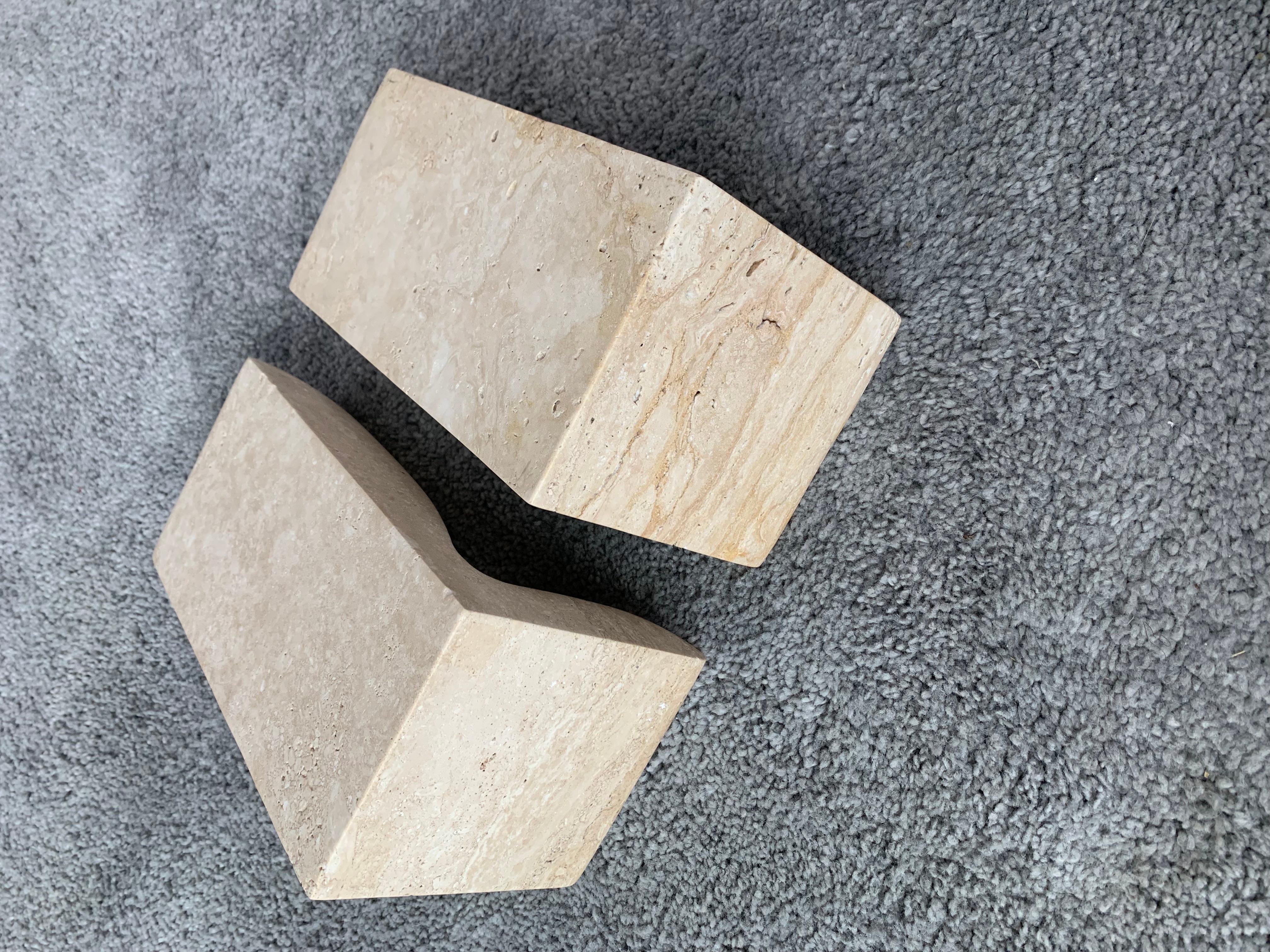 Contemporary Travertine 'Slo' Book Ends by Christophe Delcourt, Collection Particulière For Sale