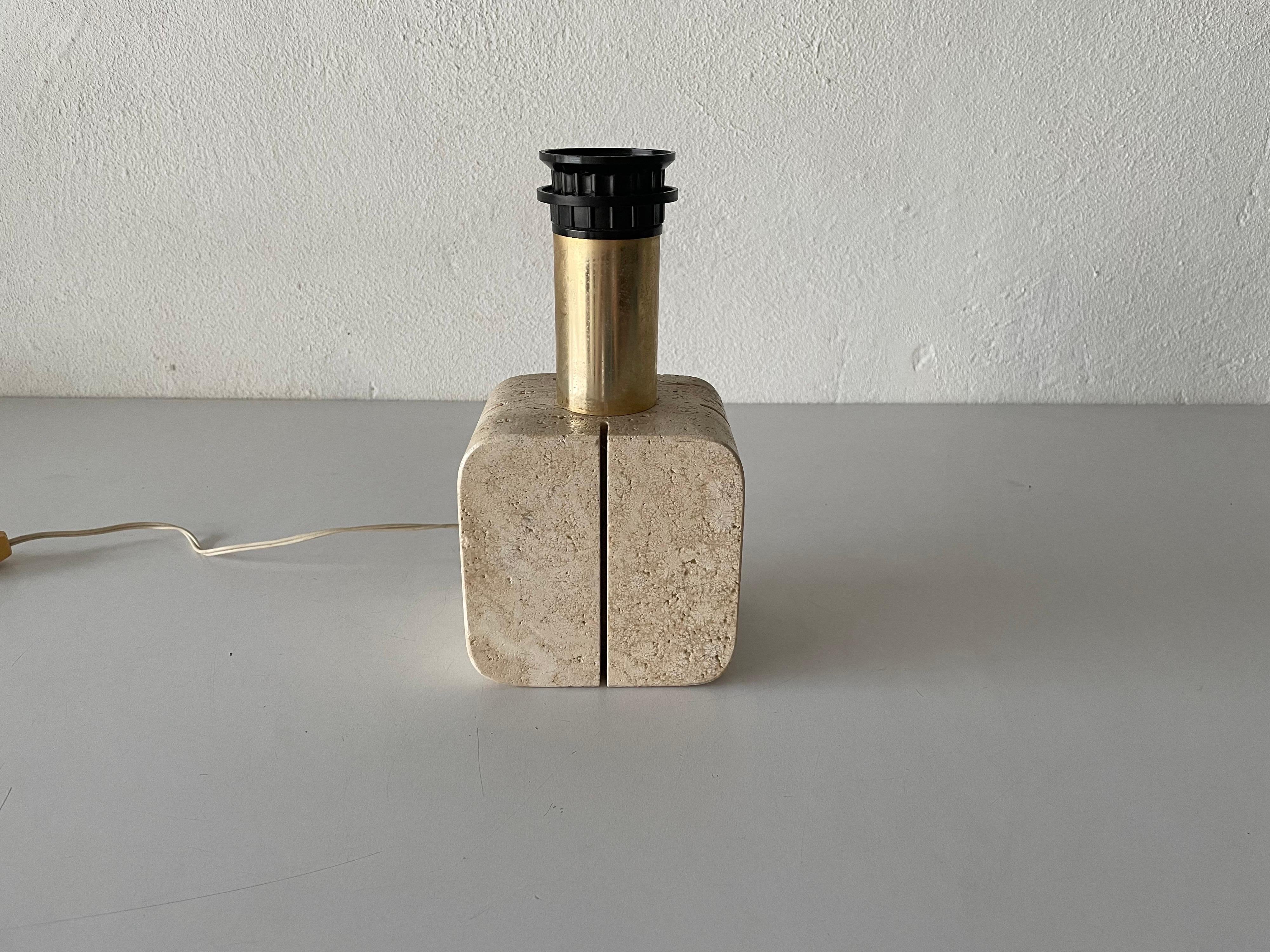 Travertine Small Nightstand Lamp by Nucleo Sormani, 1970s, Italy 3