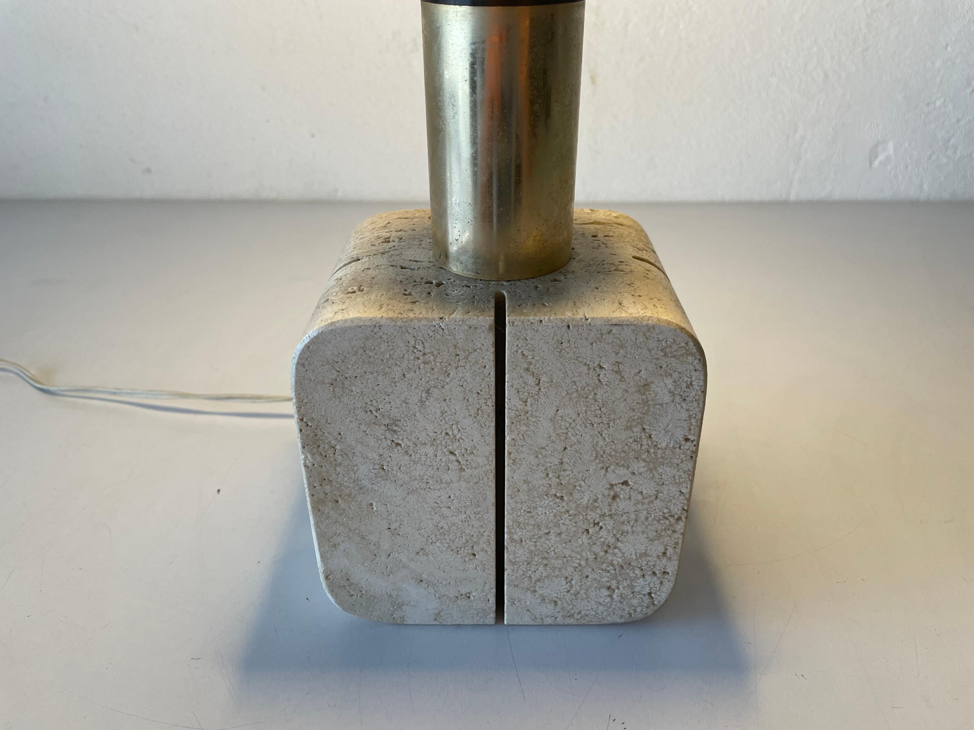 Travertine Small Nightstand Lamp by Nucleo Sormani, 1970s, Italy 7