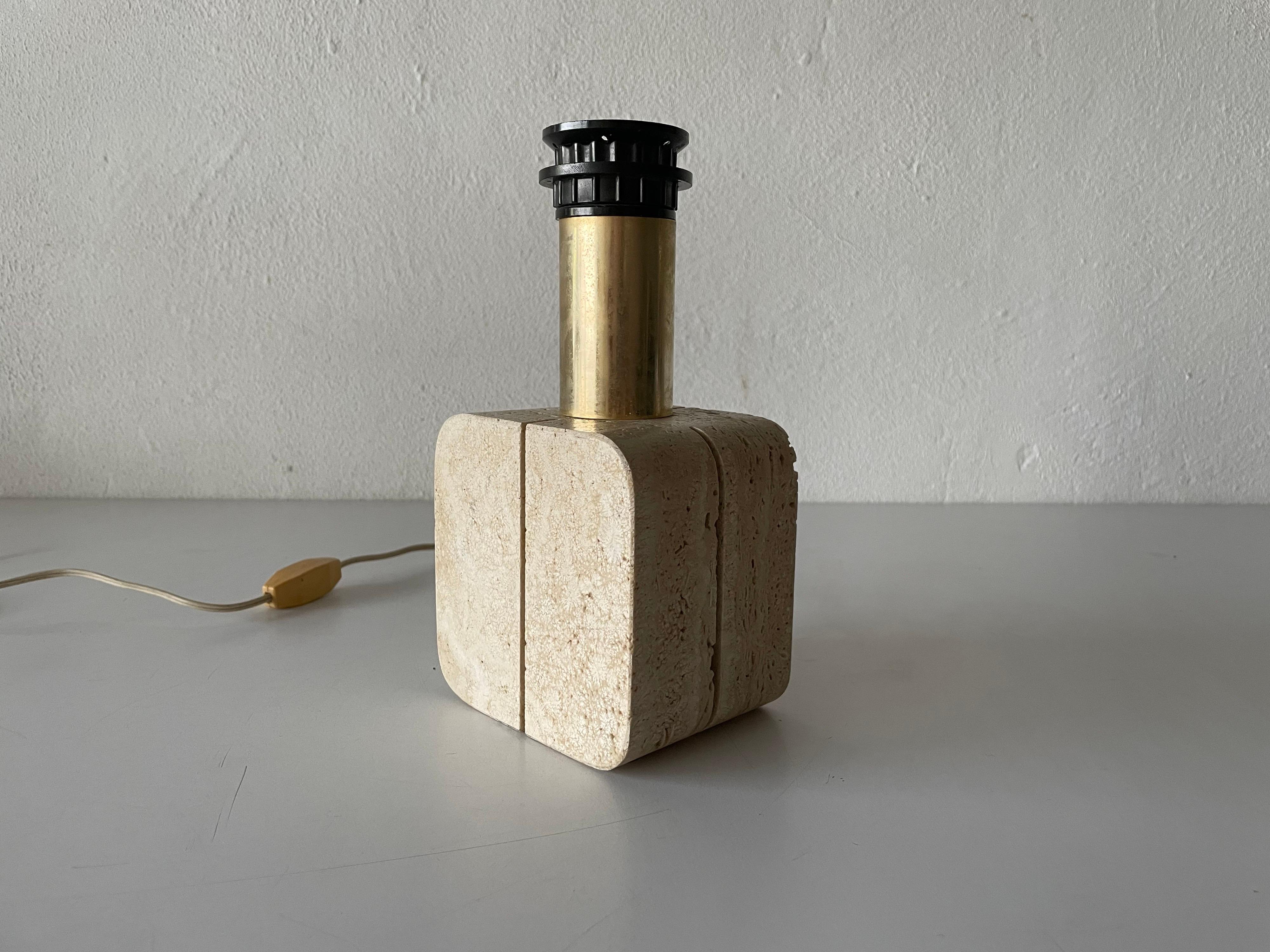Travertine small nightstand lamp by Nucleo Sormani, 1970s, Italy
without fabric shade

Minimal design
Very high quality.
Fully functional.


Original cable and plug. This lamp is suitable for EU plug socket. Switch on-off on the