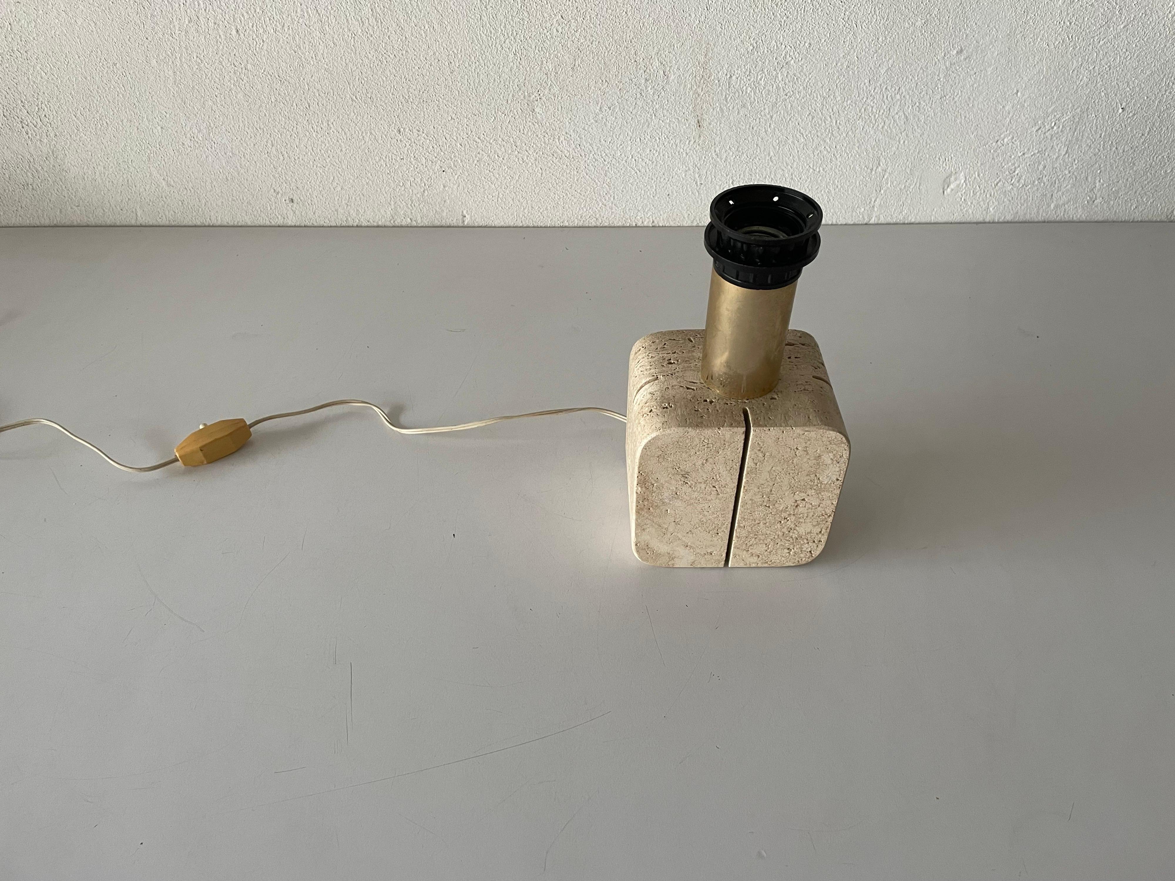 Travertine Small Nightstand Lamp by Nucleo Sormani, 1970s, Italy 1
