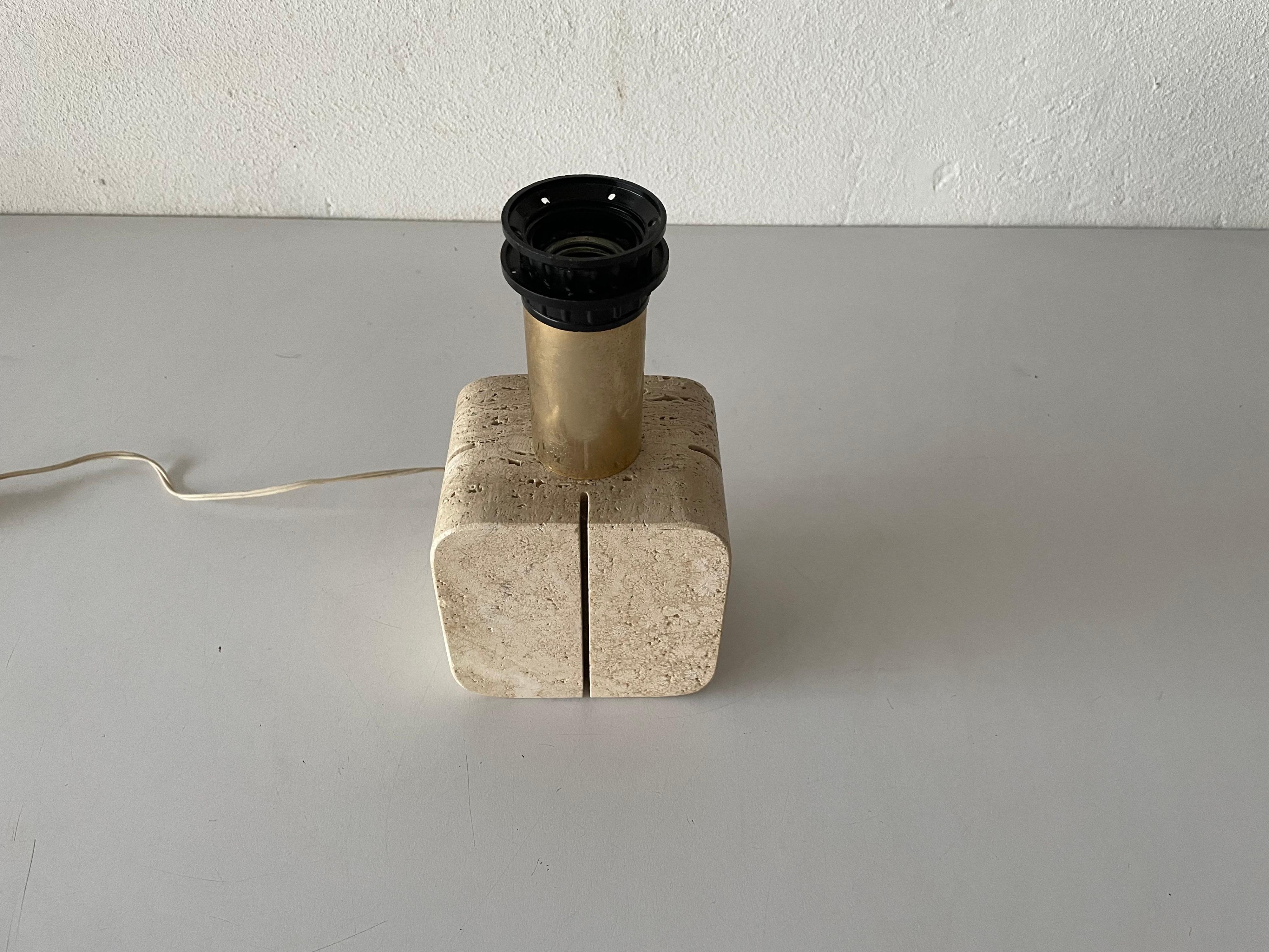 Travertine Small Nightstand Lamp by Nucleo Sormani, 1970s, Italy 2
