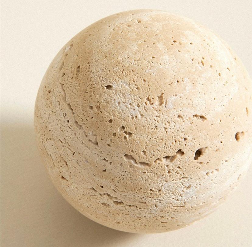 European TRAVERTINE SPHERE, Sahi Natural Stone Ball, Book Shelf and Coffee Table Decor For Sale