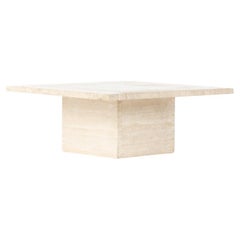 Vintage Travertine Square Coffee Table, 1980