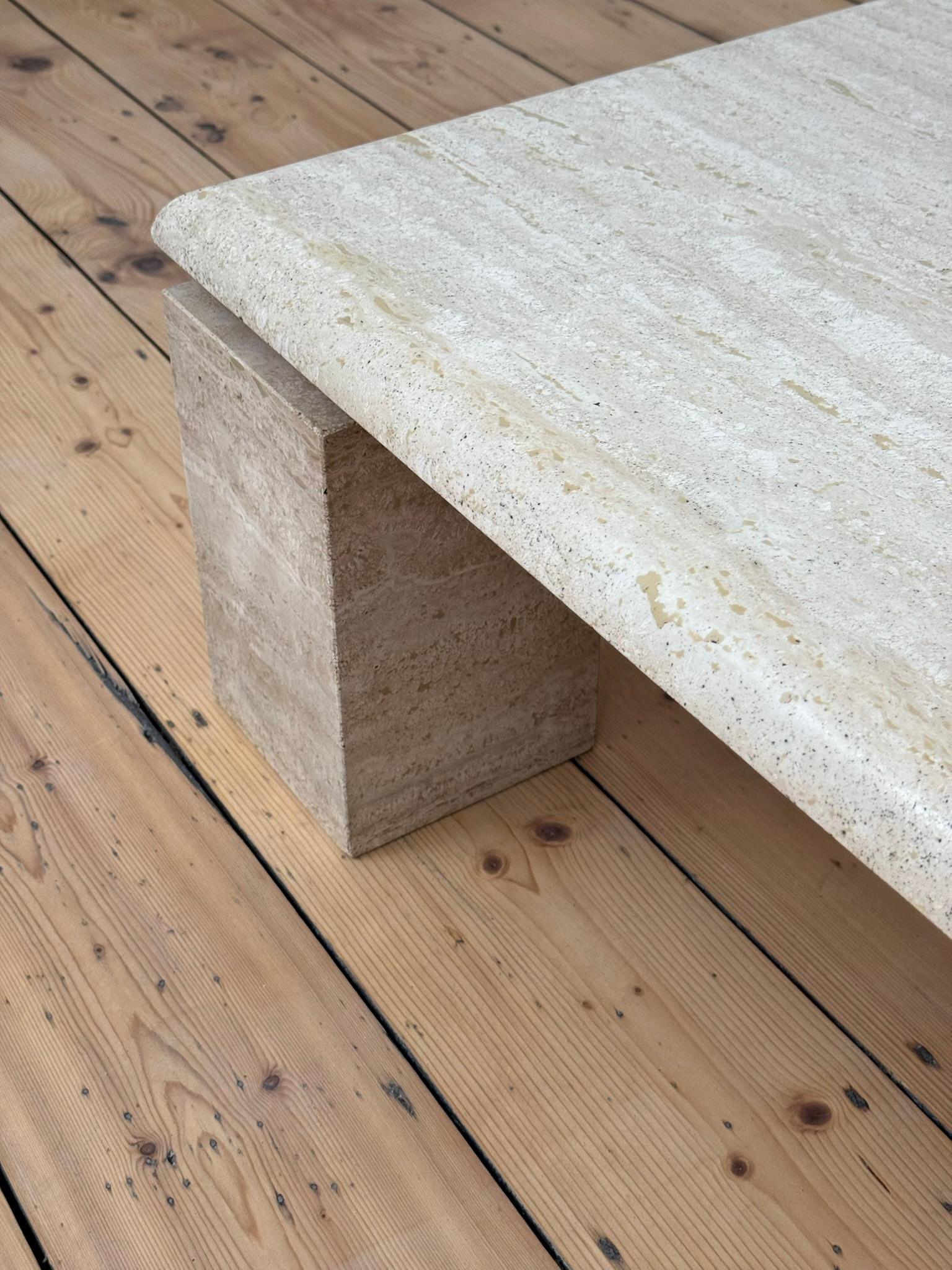 Late 20th Century Travertine Square Coffee Table, Italy c. 1970s For Sale