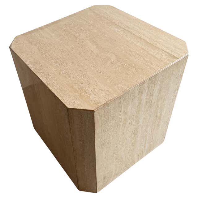 Side or End Table Abstract Sculpture Cube Square Mirror Steel ...