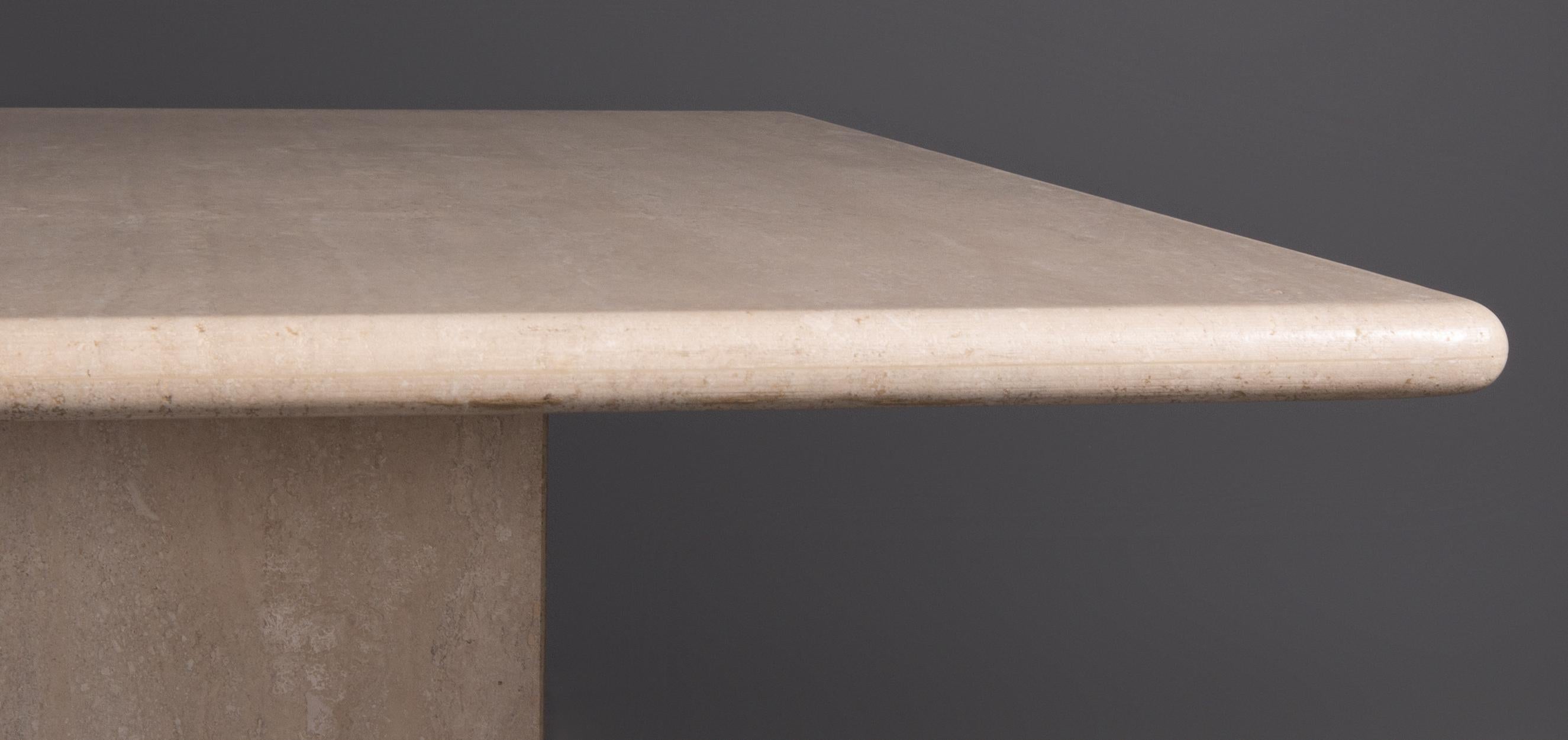 Travertine Square Dining Table, the 1970s For Sale 2