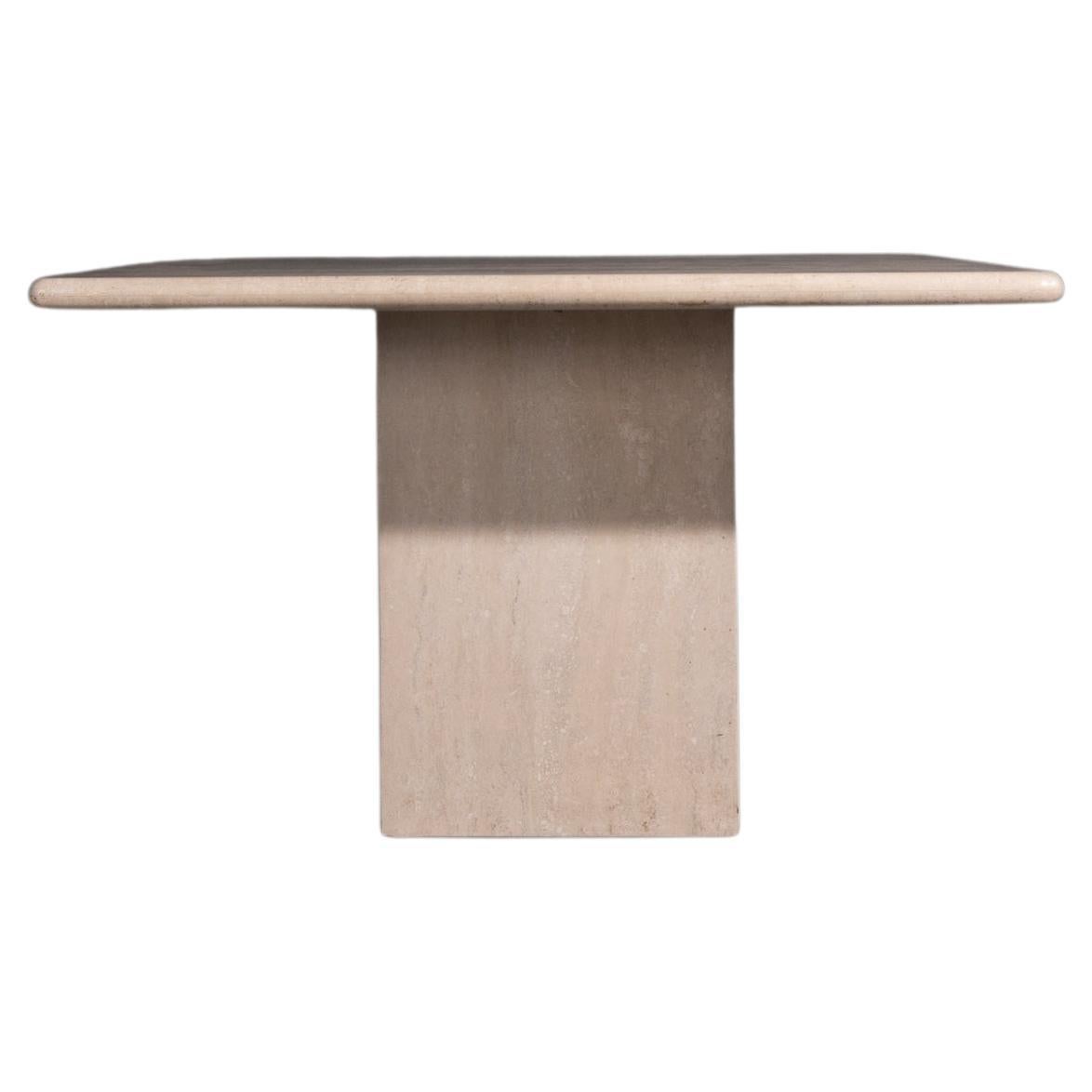 Travertine Square Dining Table, the 1970s