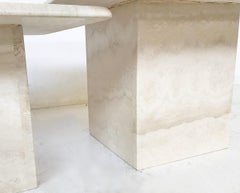 Travertine Square Nesting Tables, 1970s