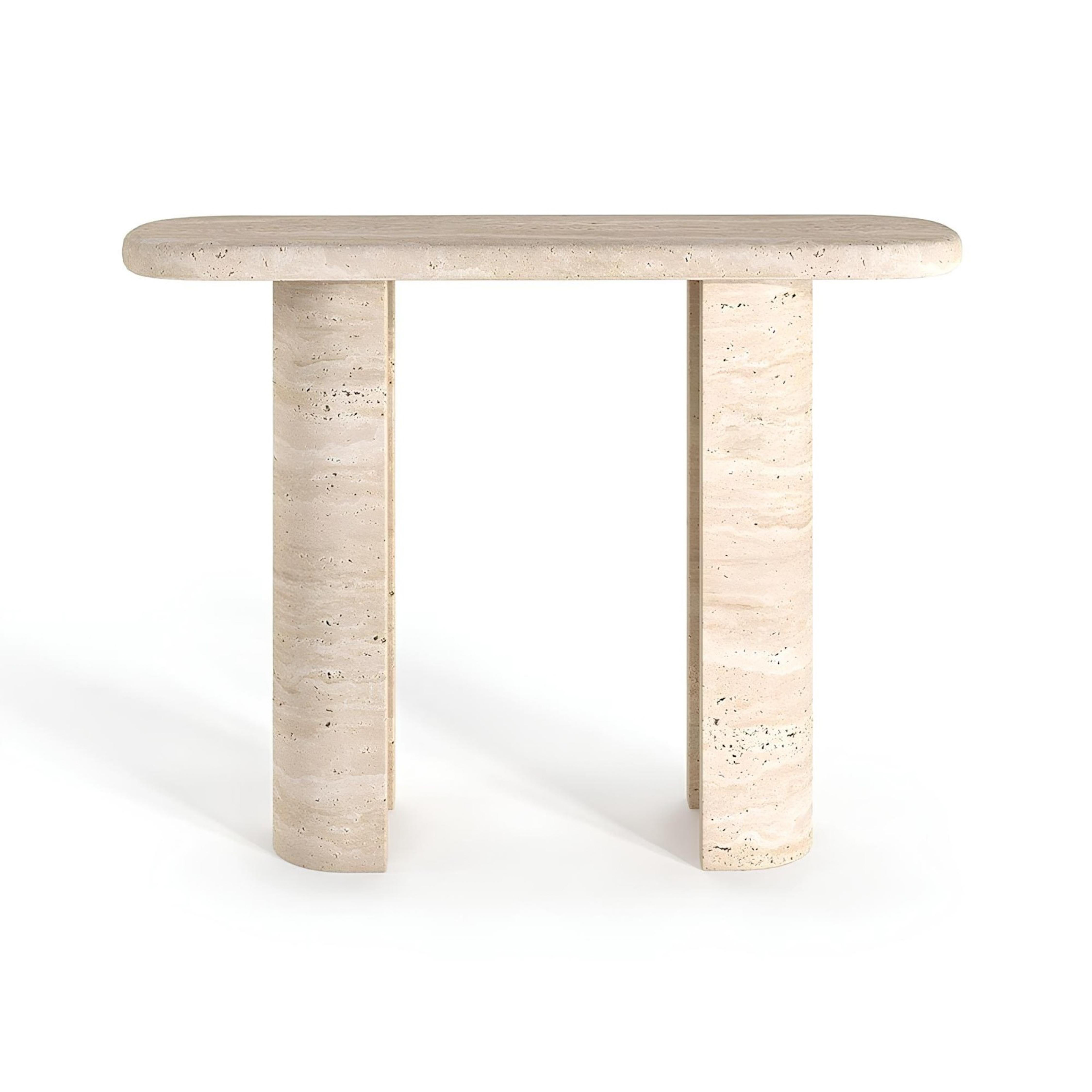 Turc Table console en travertin Stone - Solid Travertine Accent Hall Table en vente