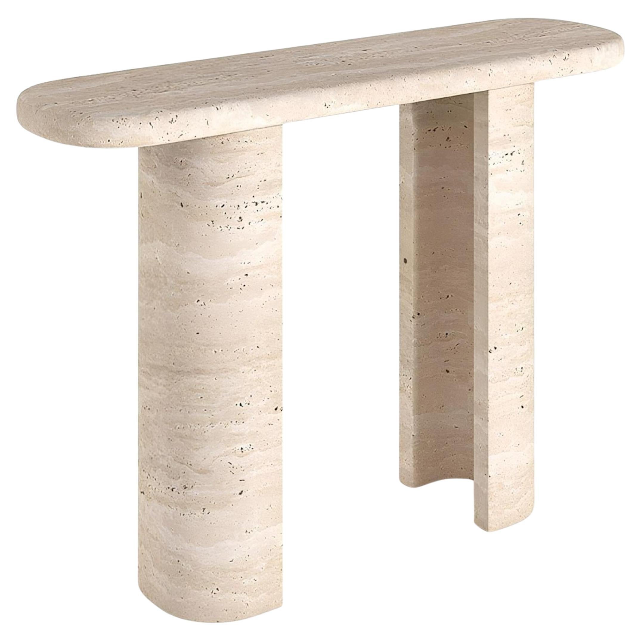 Mesa consola de travertino - Mesa de recibidor de travertino macizo