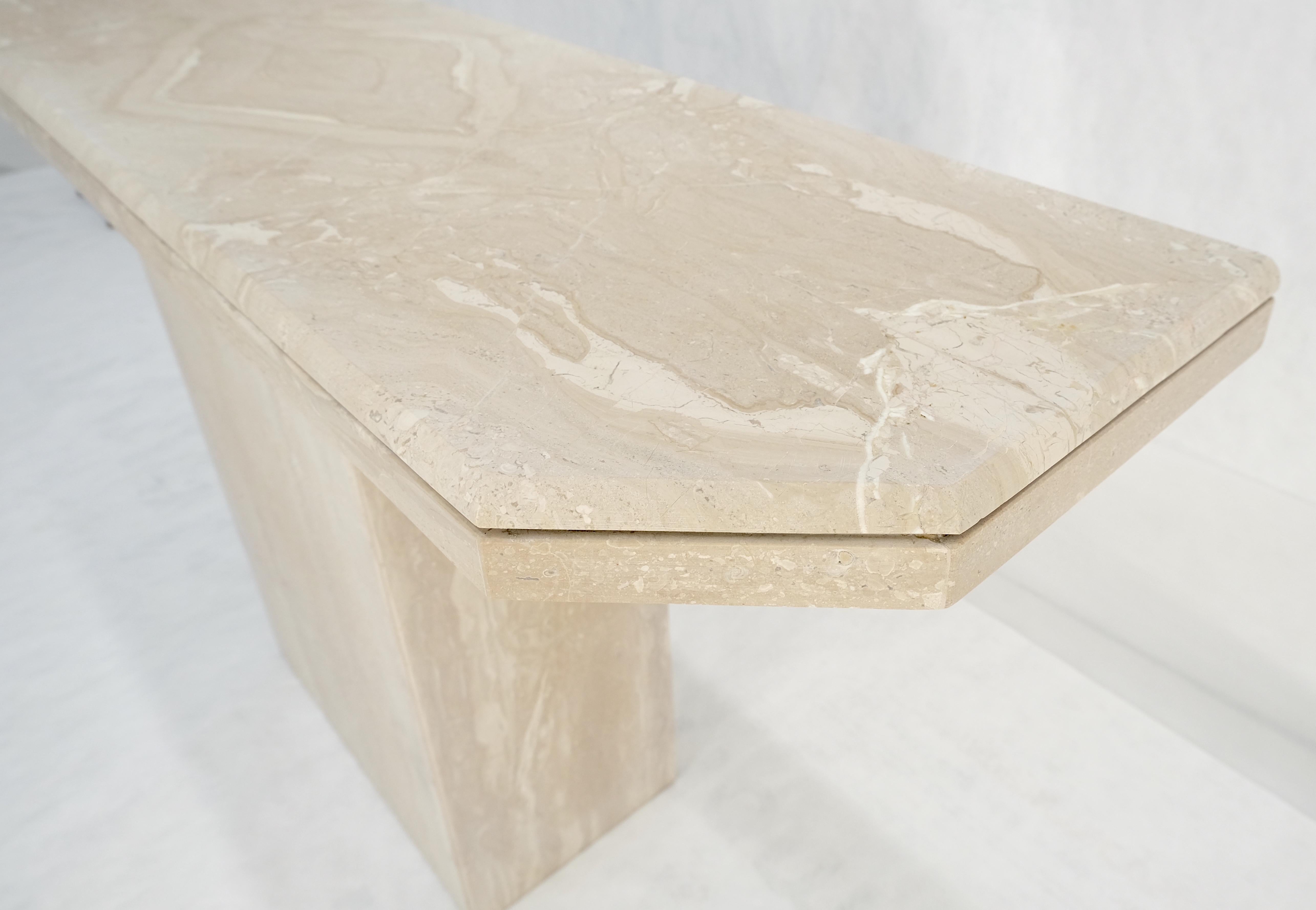 Travertine Stone Marble Italian Mid Century c1970s Console Sofa Table MINT For Sale 6