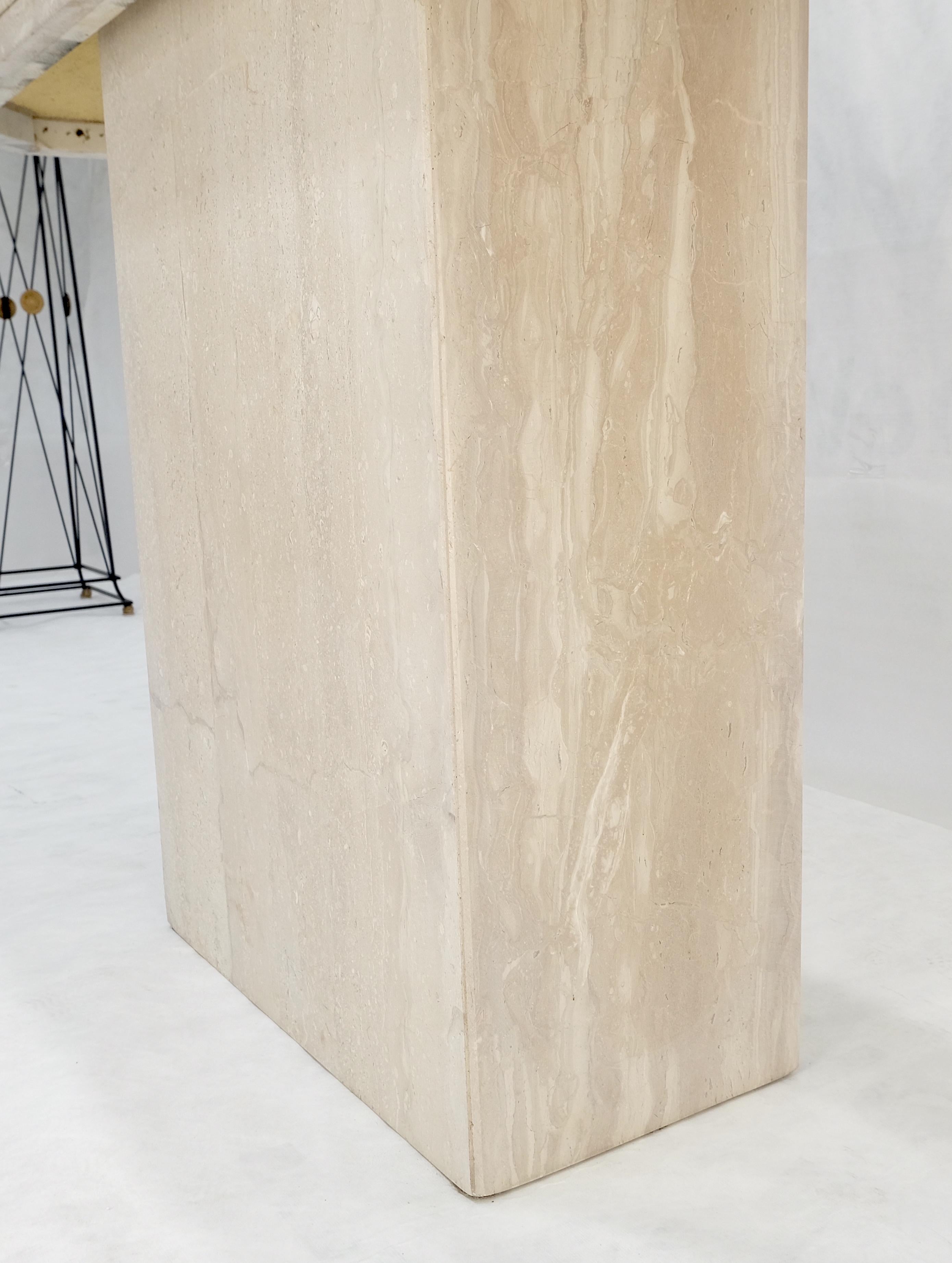 Travertine Stone Marble Italian Mid Century c1970s Console Sofa Table MINT For Sale 7