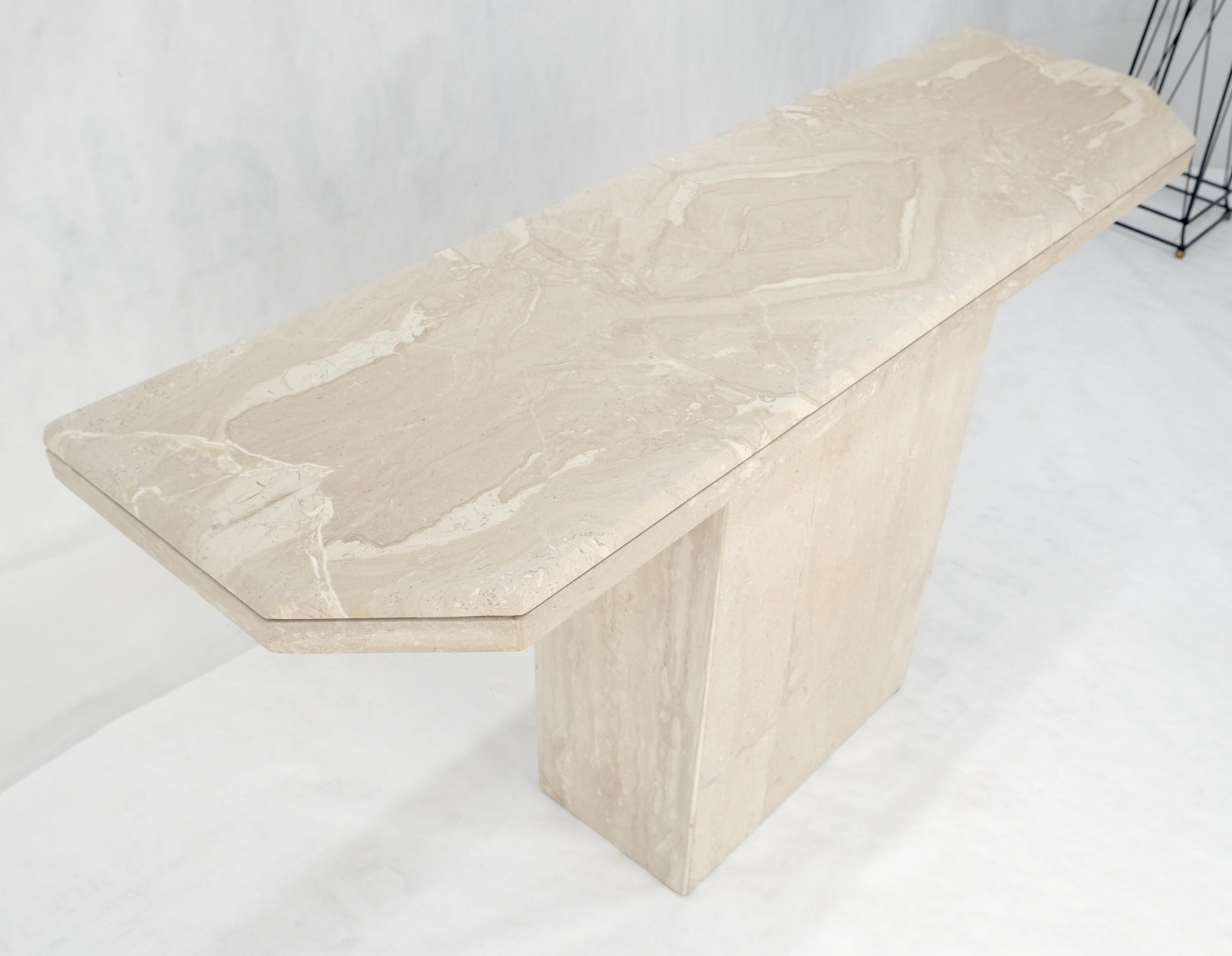 Travertine Stone Marble Italian Mid Century c1970s Console Sofa Table MINT For Sale 8