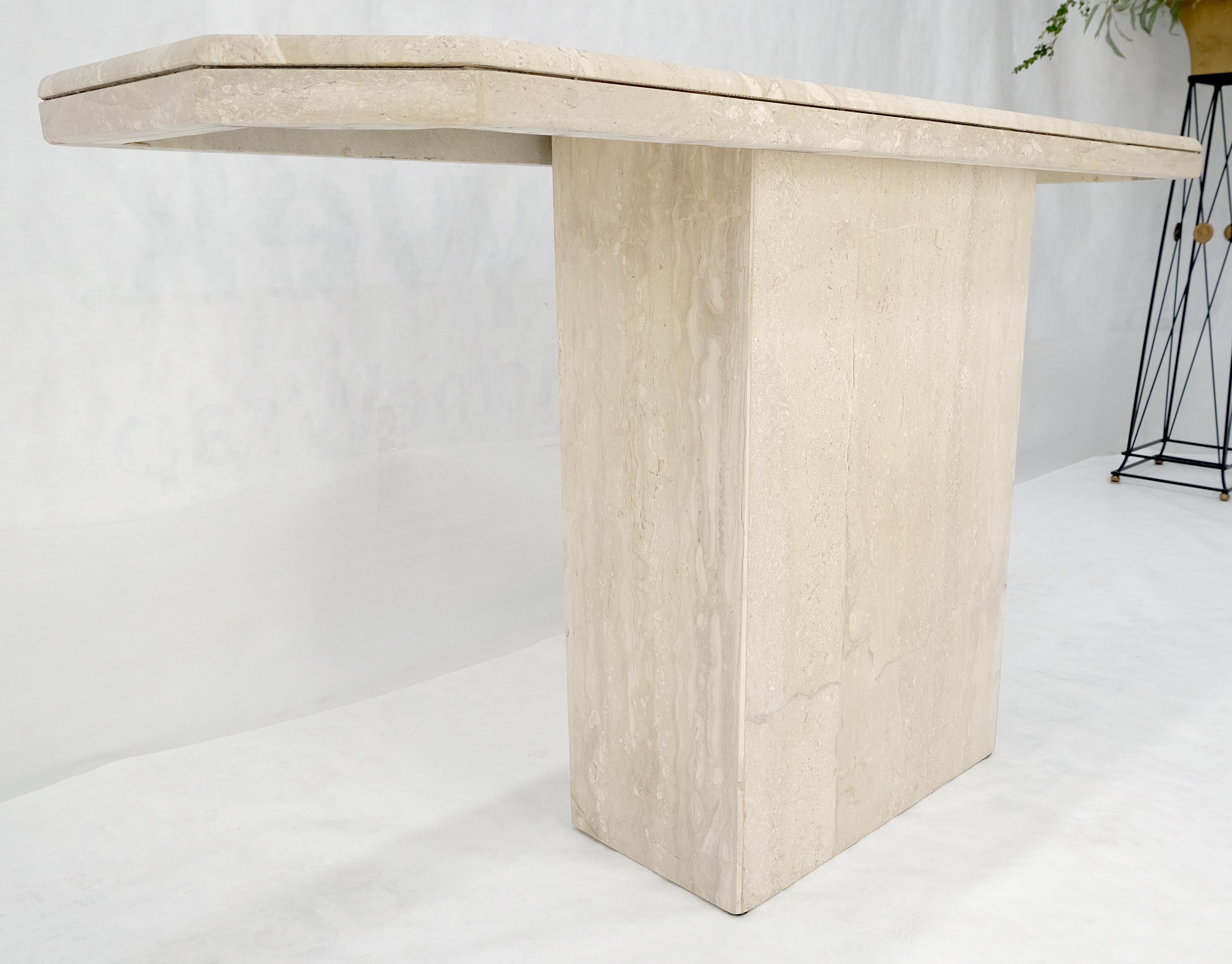 Travertine Stone Marble Italian Mid Century c1970s Console Sofa Table MINT For Sale 9