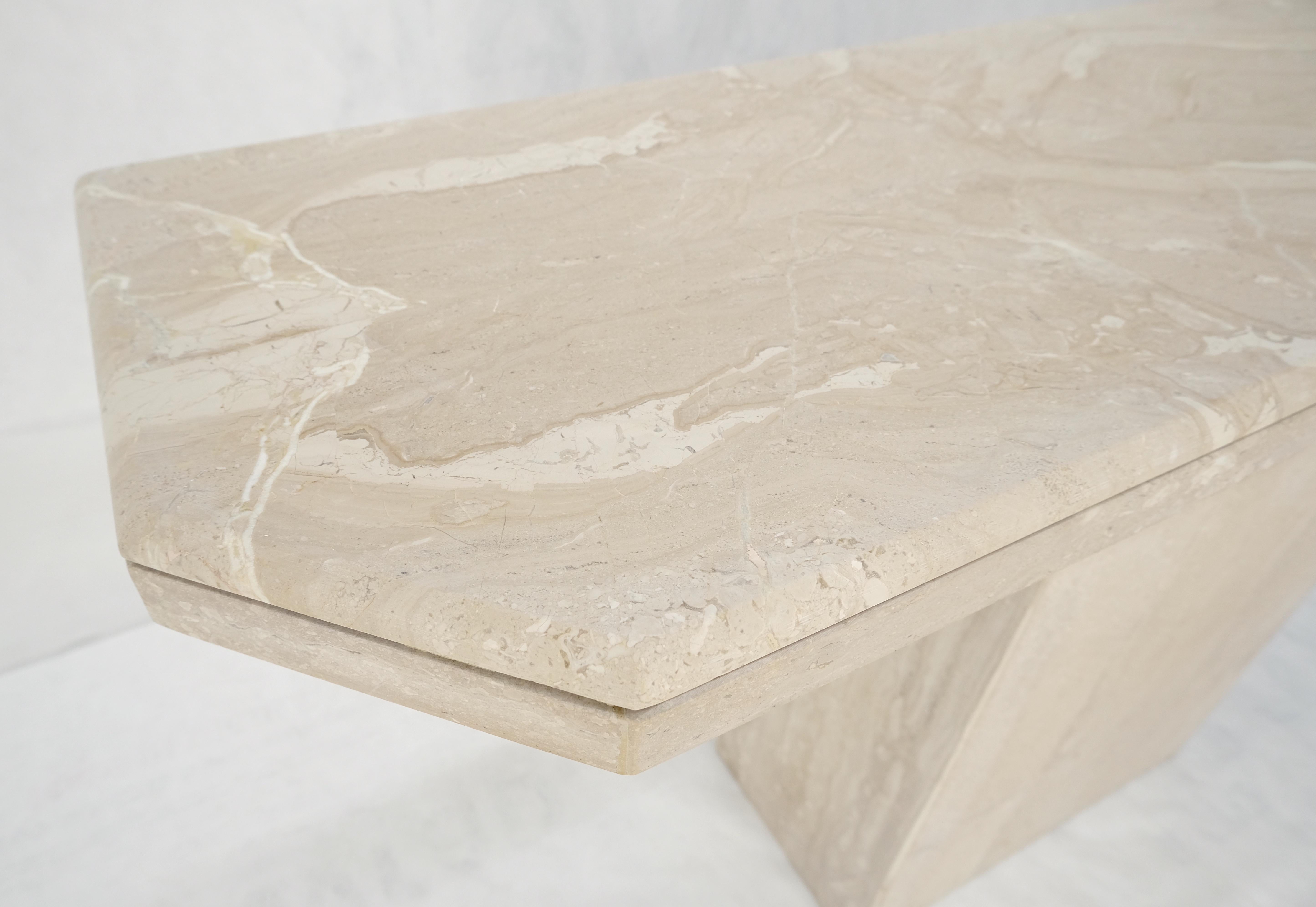 Travertine Stone Marble Italian Mid Century c1970s Console Sofa Table MINT For Sale 10