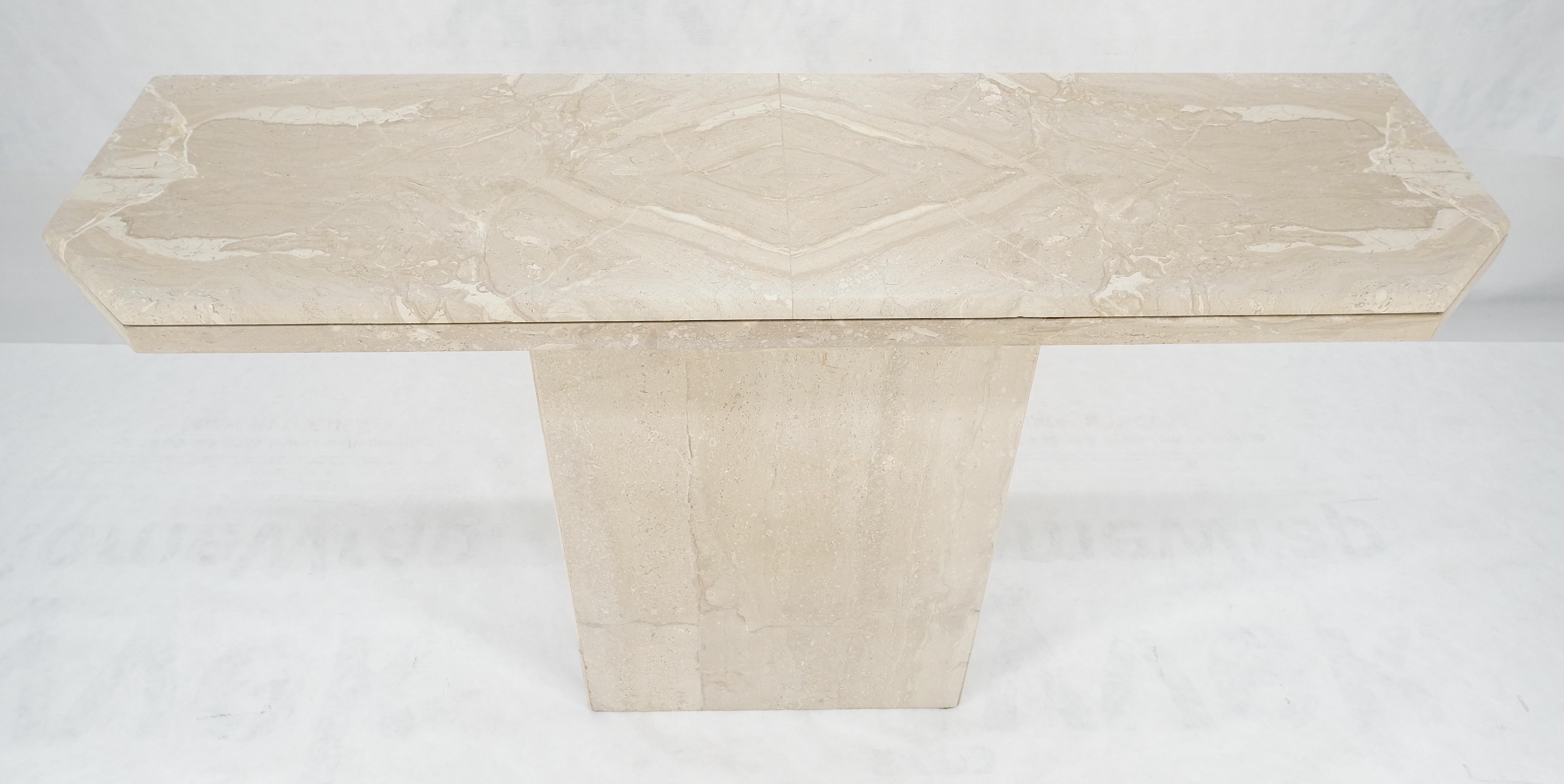 Mid-Century Modern Travertine Stone Marble Italian Mid Century c1970s Console Sofa Table MINT For Sale
