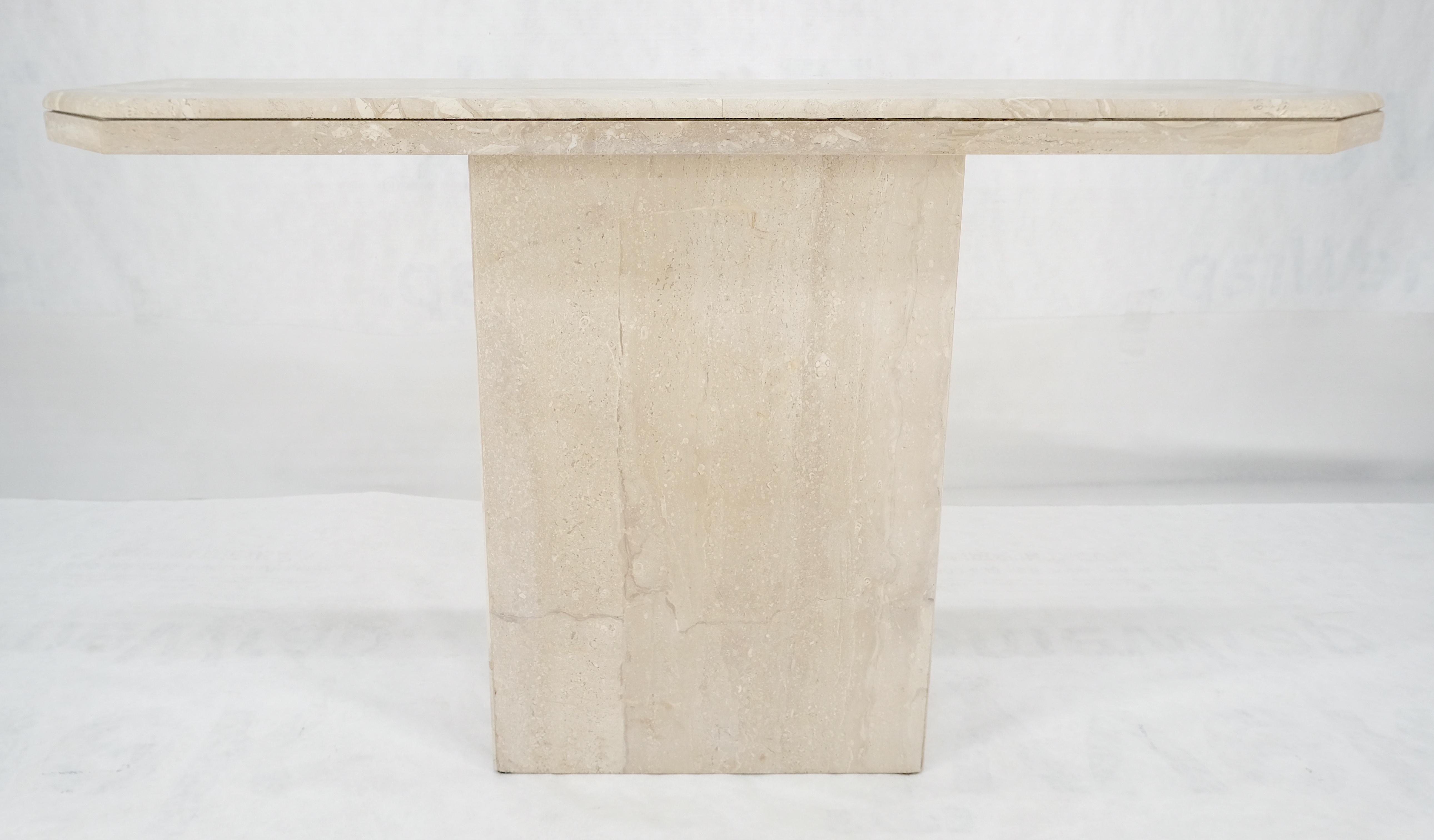 Travertine Stone Marble Italian Mid Century c1970s Console Sofa Table MINT In Excellent Condition For Sale In Rockaway, NJ