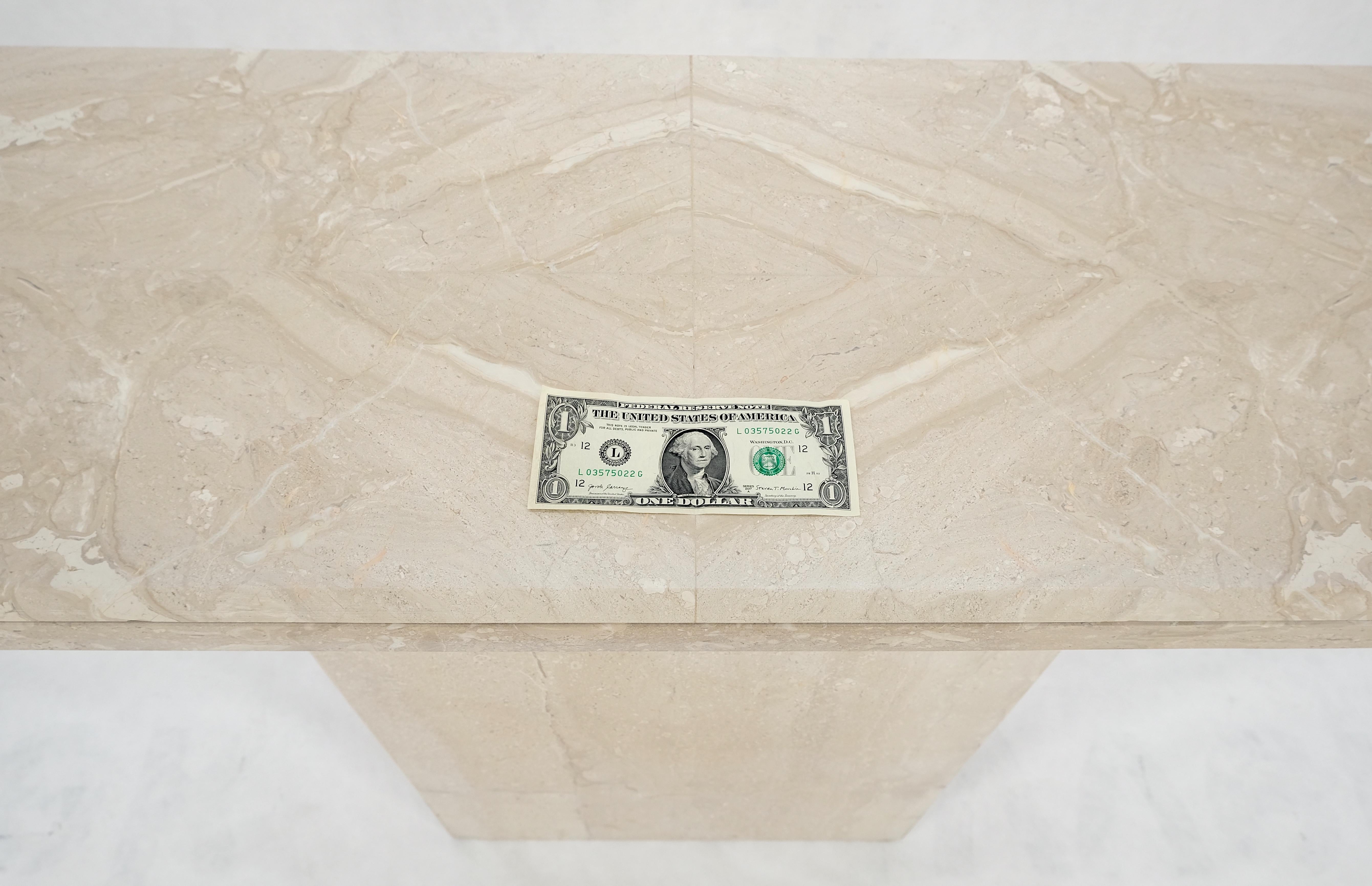 Travertine Stone Marble Italian Mid Century c1970s Console Sofa Table MINT For Sale 1