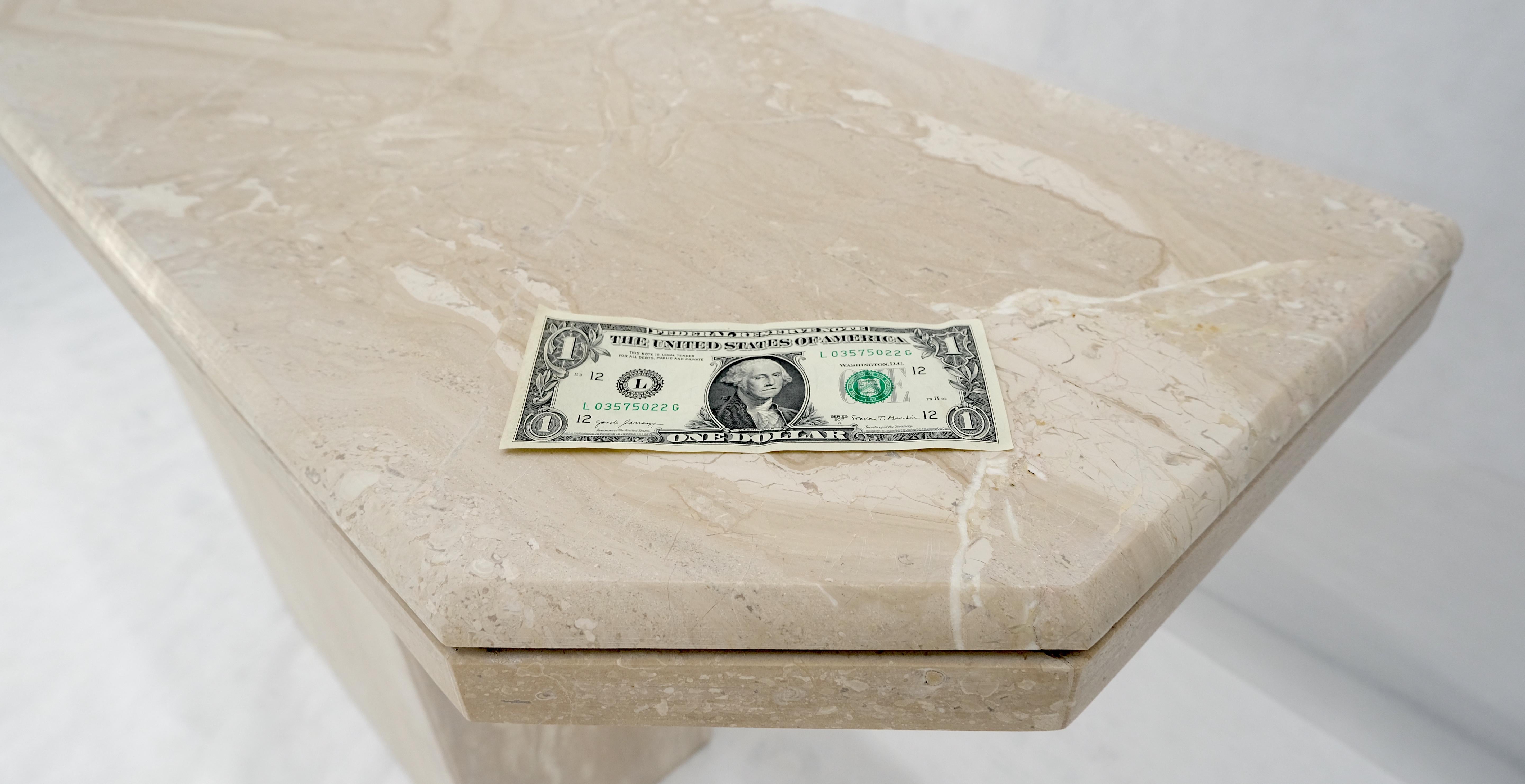Travertine Stone Marble Italian Mid Century c1970s Console Sofa Table MINT For Sale 2