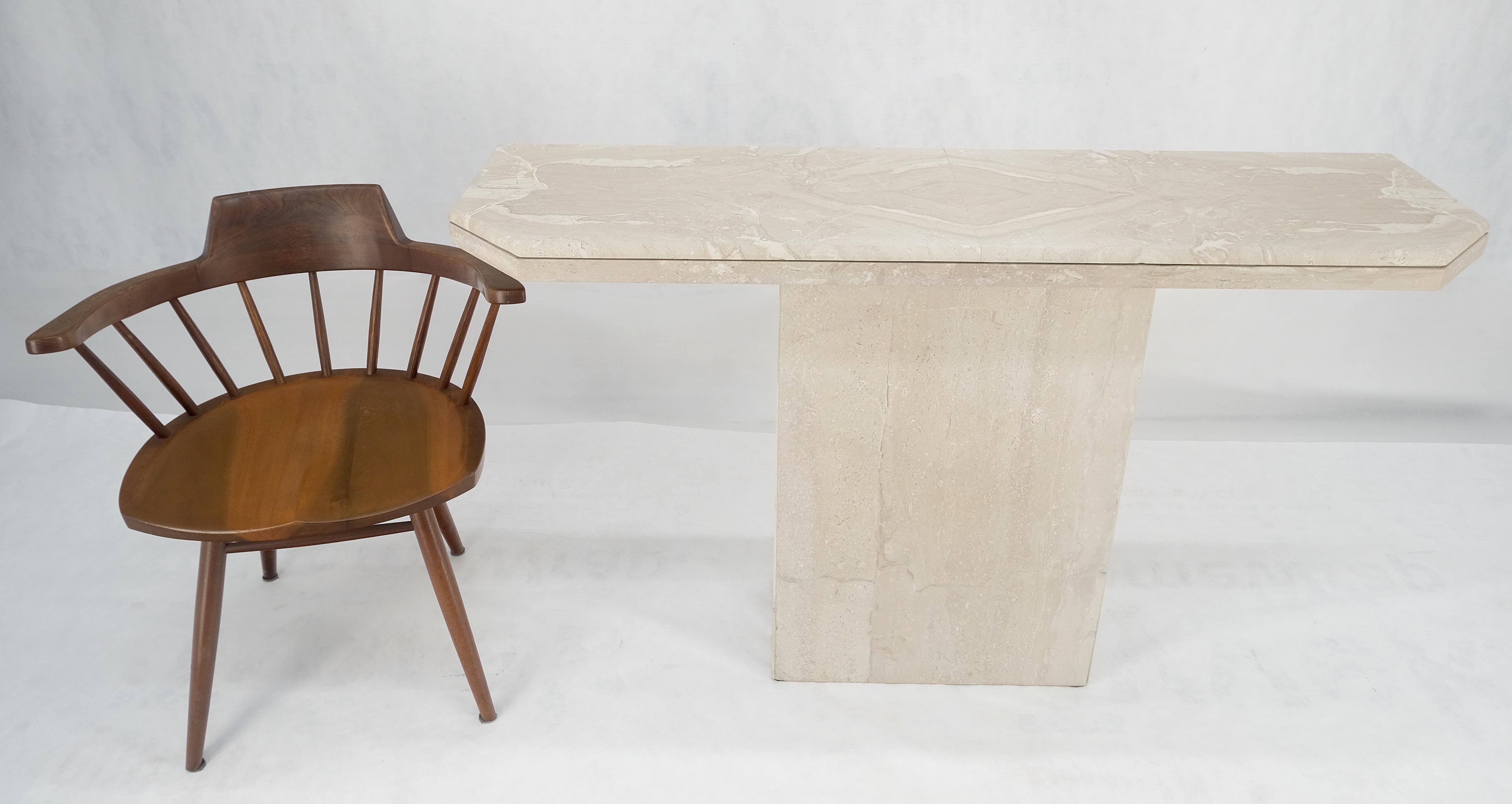 Travertine Stone Marble Italian Mid Century c1970s Console Sofa Table MINT For Sale 3