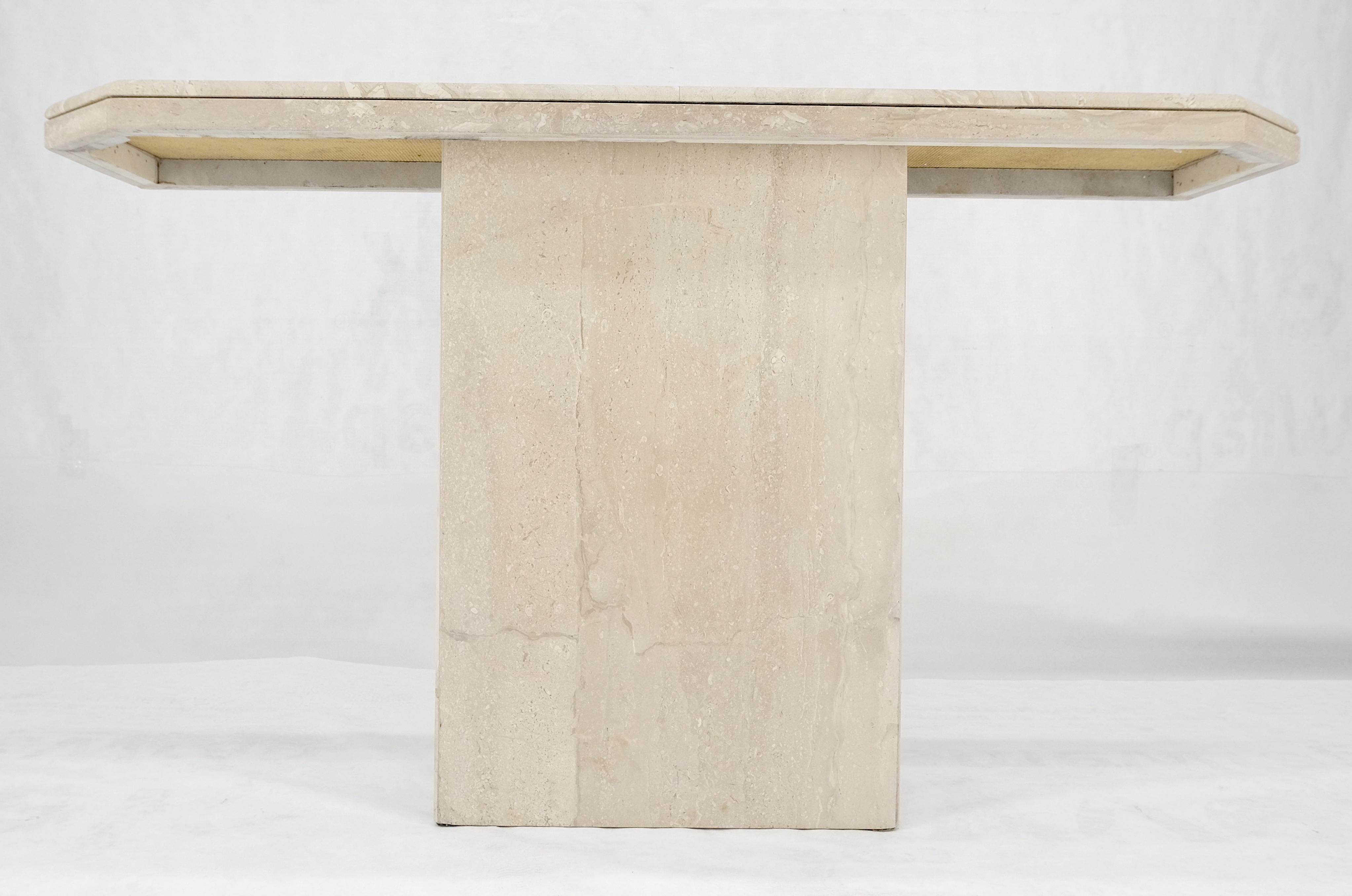 Travertine Stone Marble Italian Mid Century c1970s Console Sofa Table MINT For Sale 4