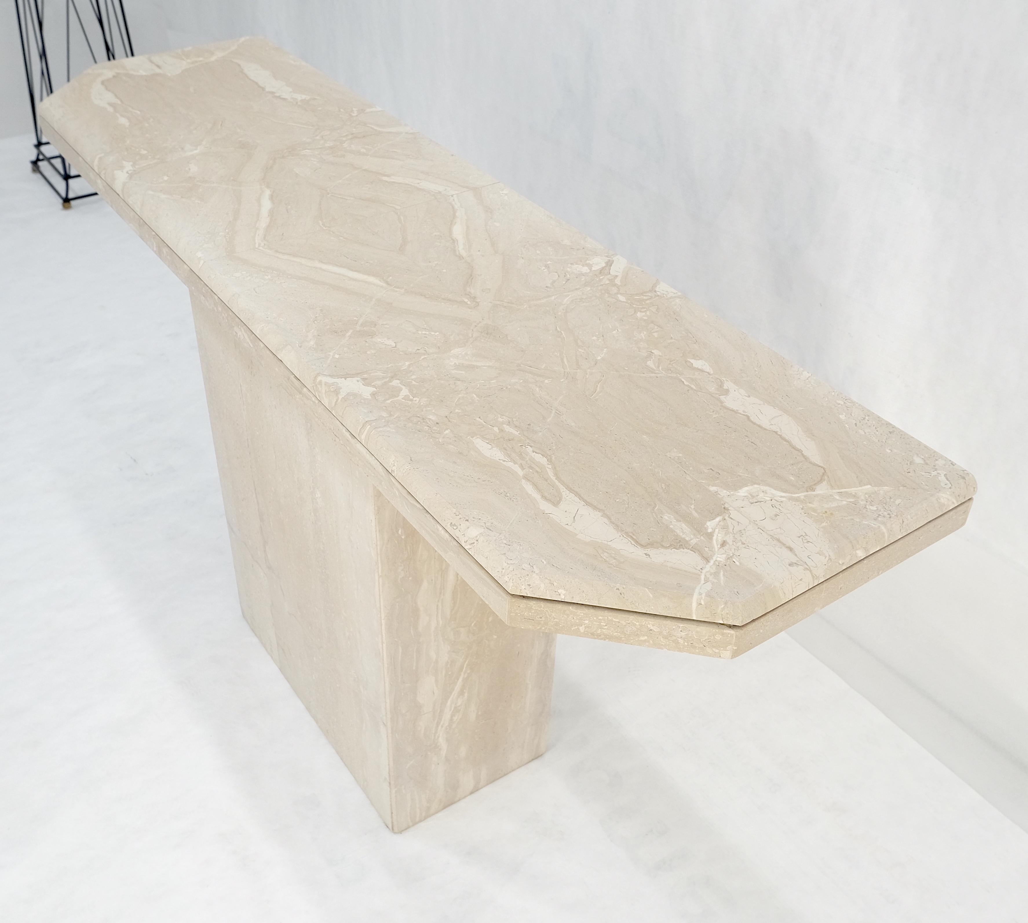 Travertine Stone Marble Italian Mid Century c1970s Console Sofa Table MINT For Sale 5