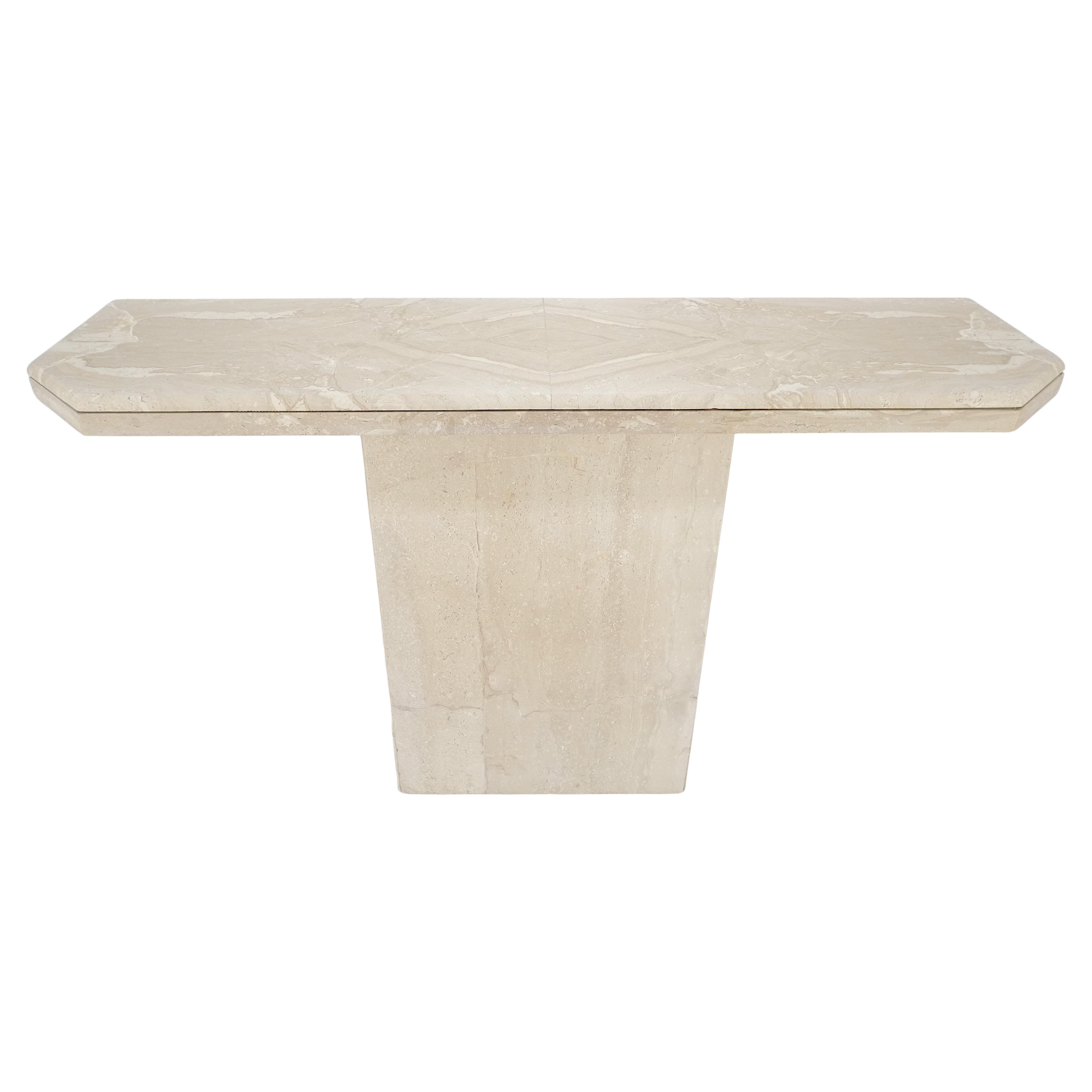 Travertine Stone Marble Italian Mid Century c1970s Console Sofa Table MINT For Sale