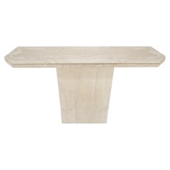 Travertine Stone Marble Italian Mid Century c1970s Console Sofa Table MINT