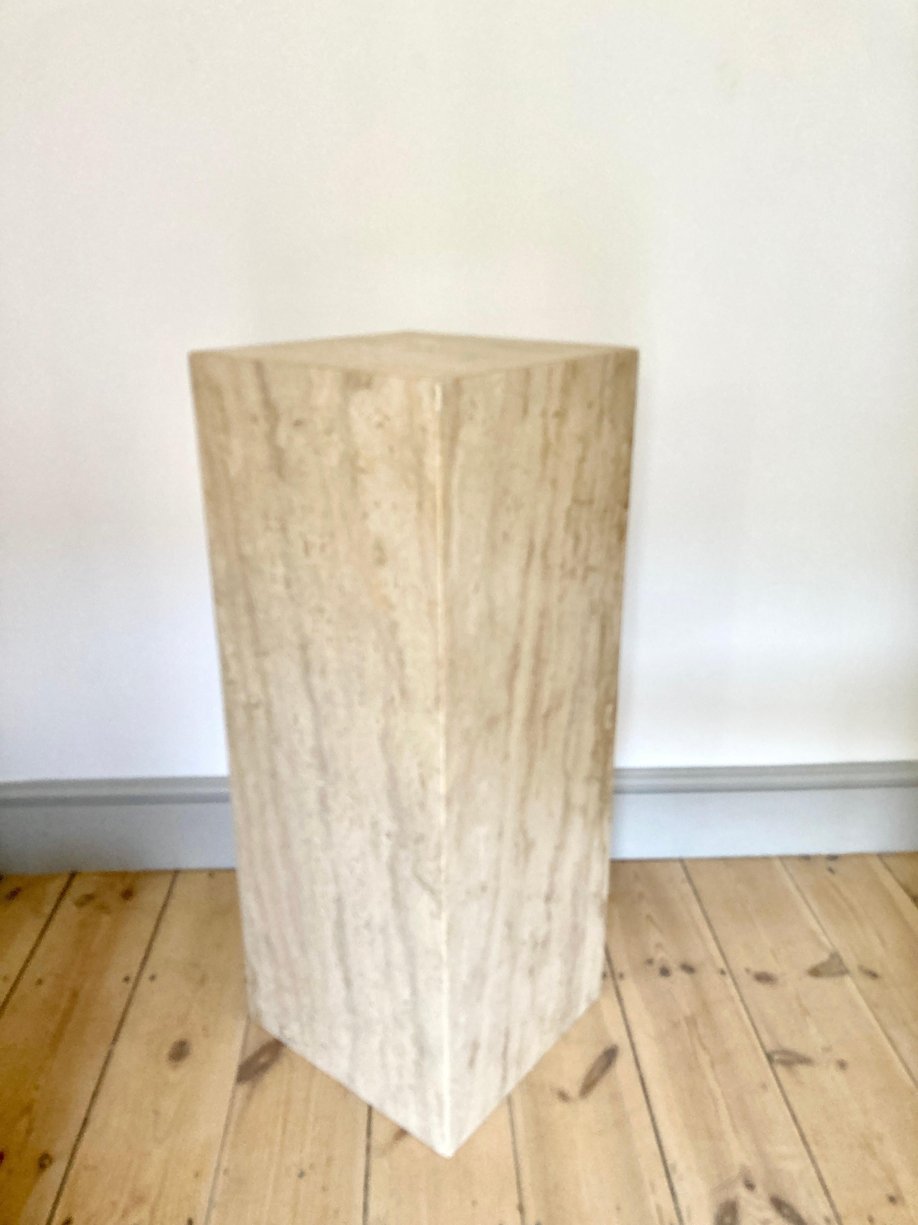 Unknown Travertine Stone Plinth / Pillar / Plant Stand