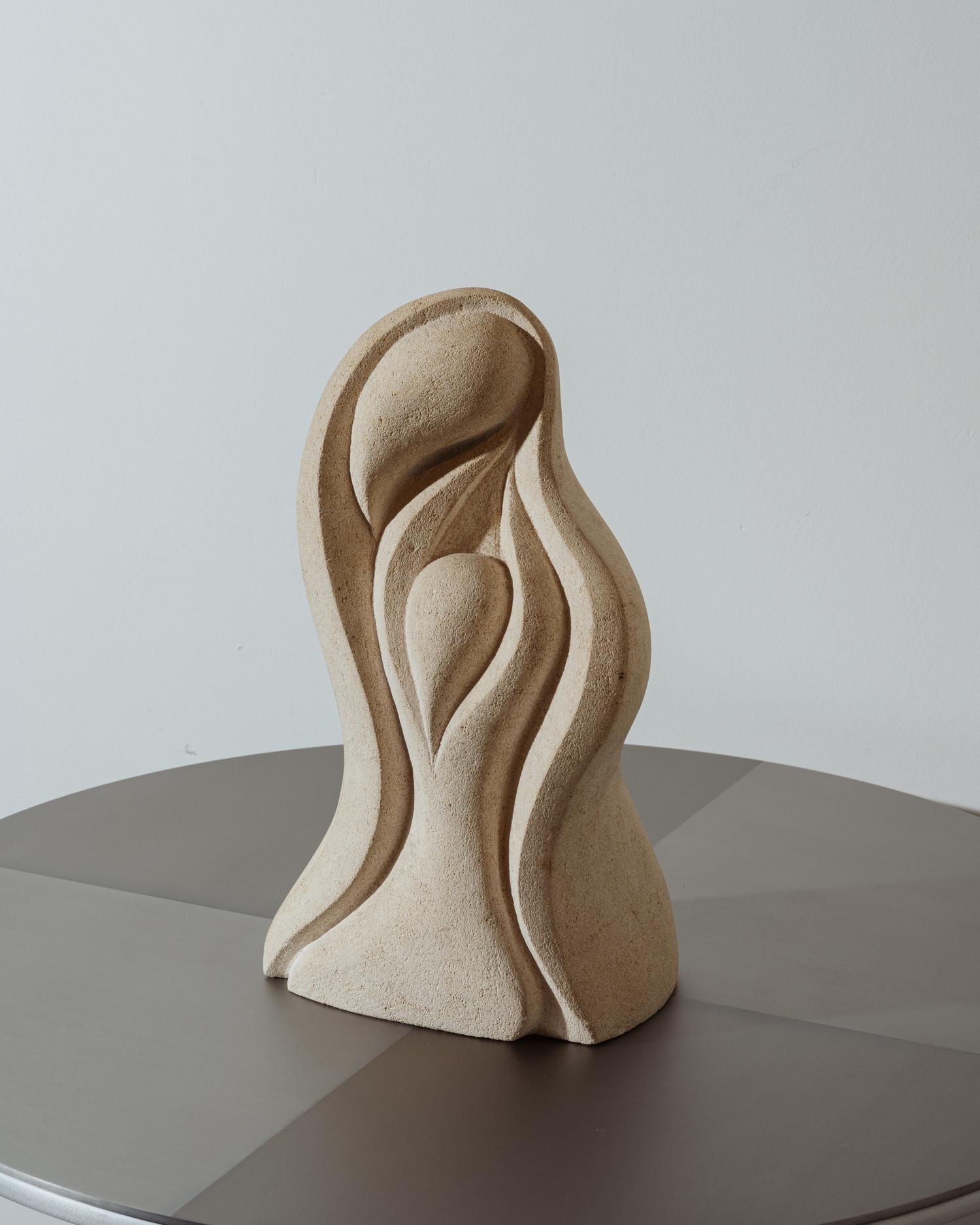 Travertine stone sculpture, Albert Tormos, 1980s In condizioni buone in vendita a PARIS, FR